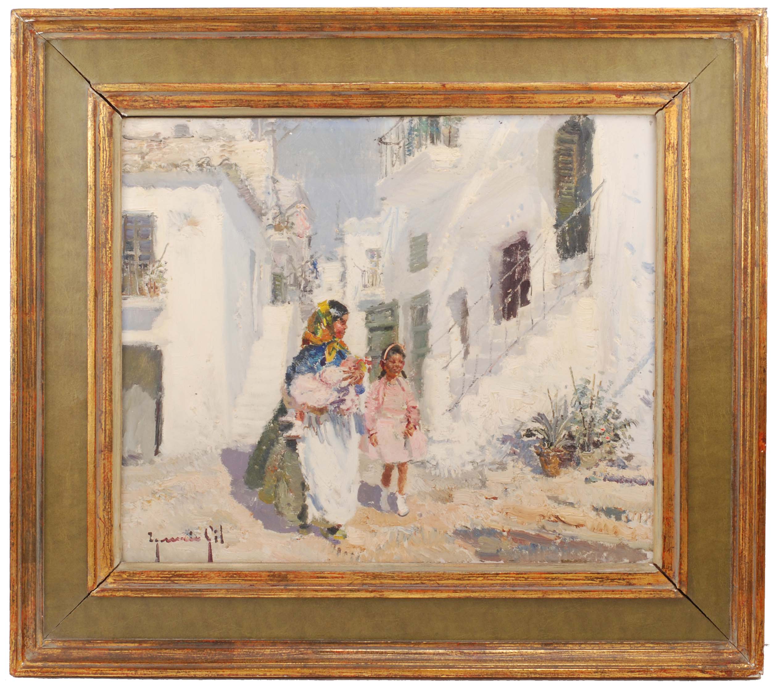 IGNACIO GIL (1913-2003), Gitanas., Óleo sobre lienzo.