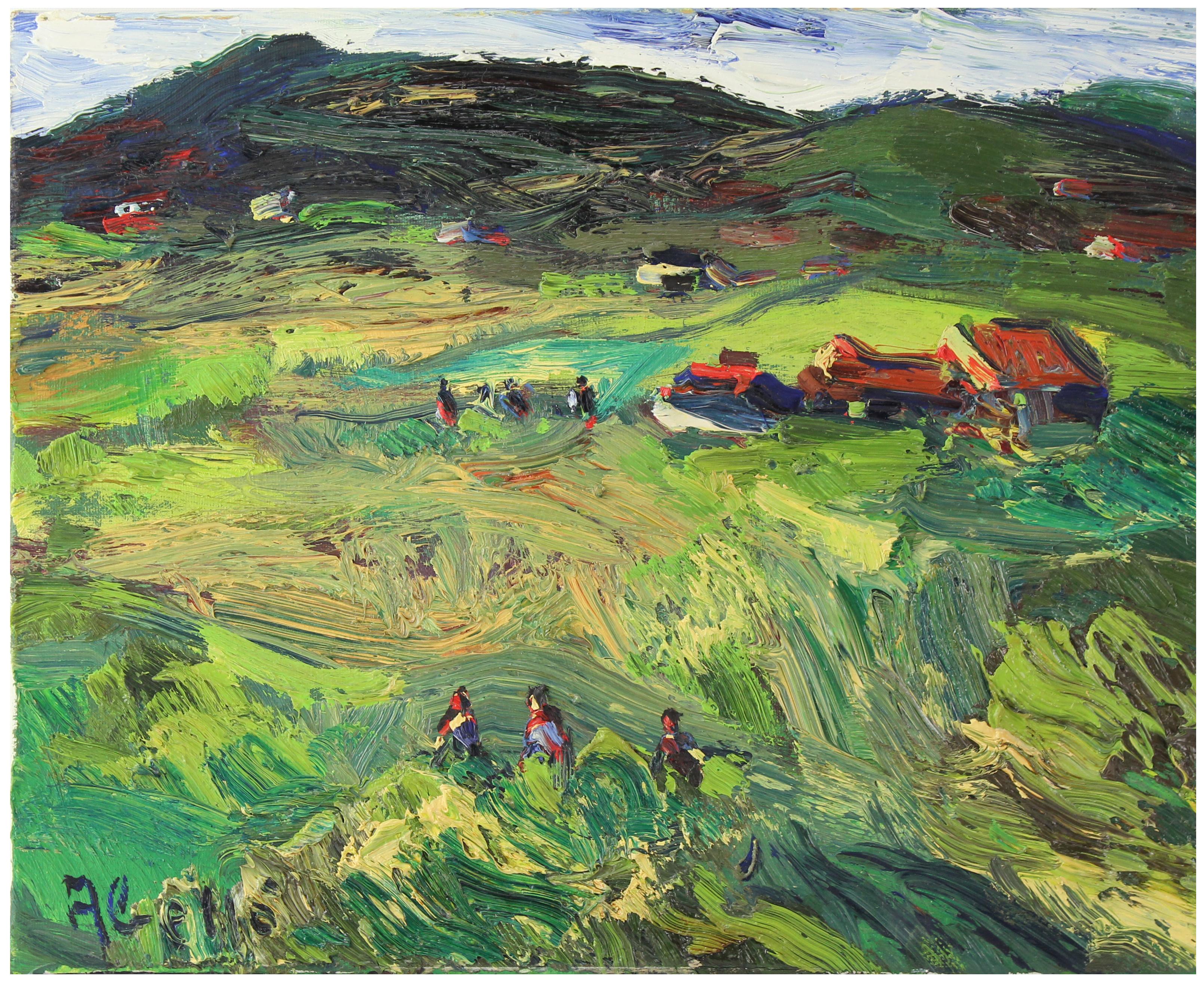 JOAN ABELLÓ (1922-2008), Paisaje, Óleo sobre lienzo