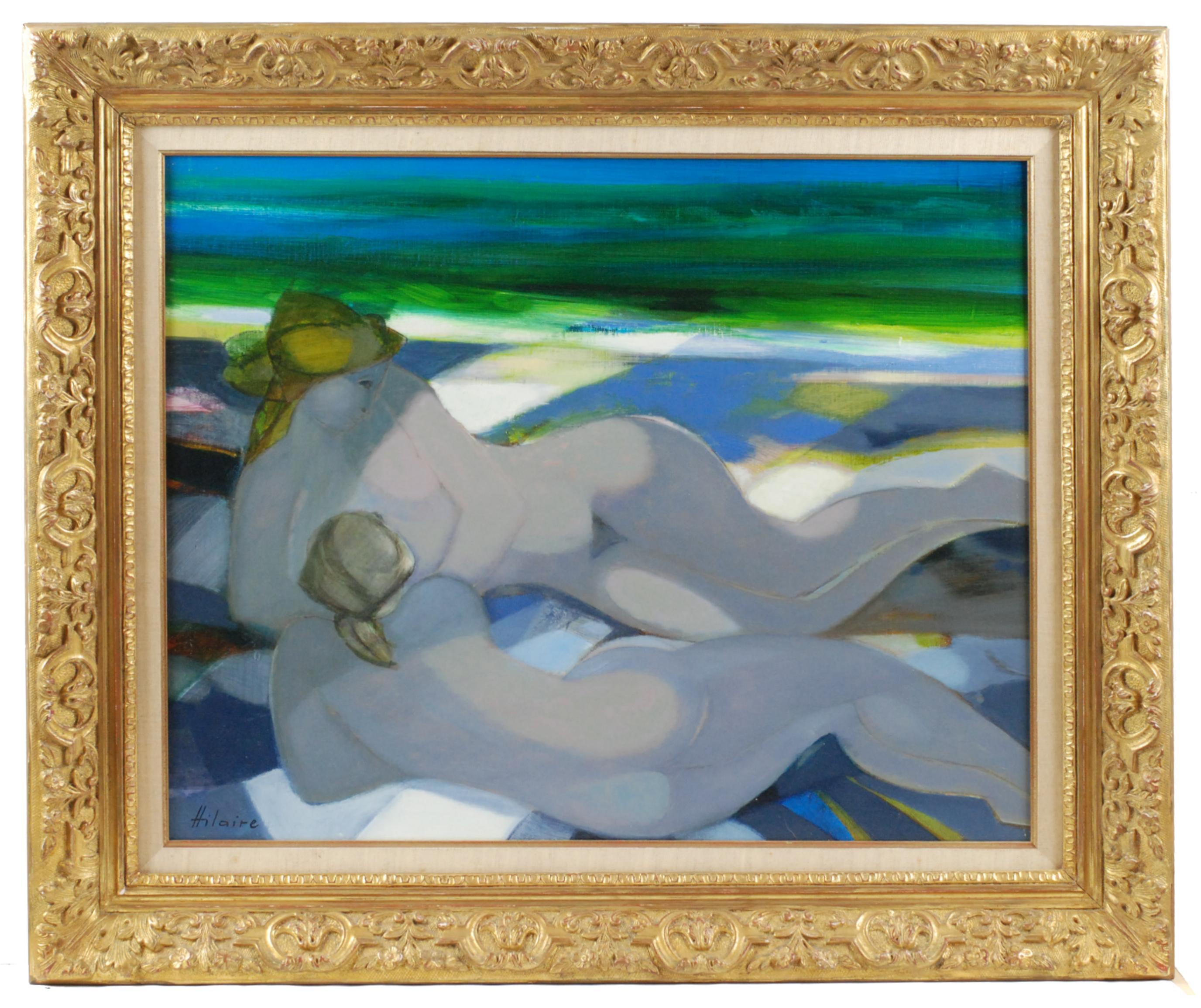 CAMILLE HILAIRE (1916-2004), "Sur la plage", Óleo sobre lie