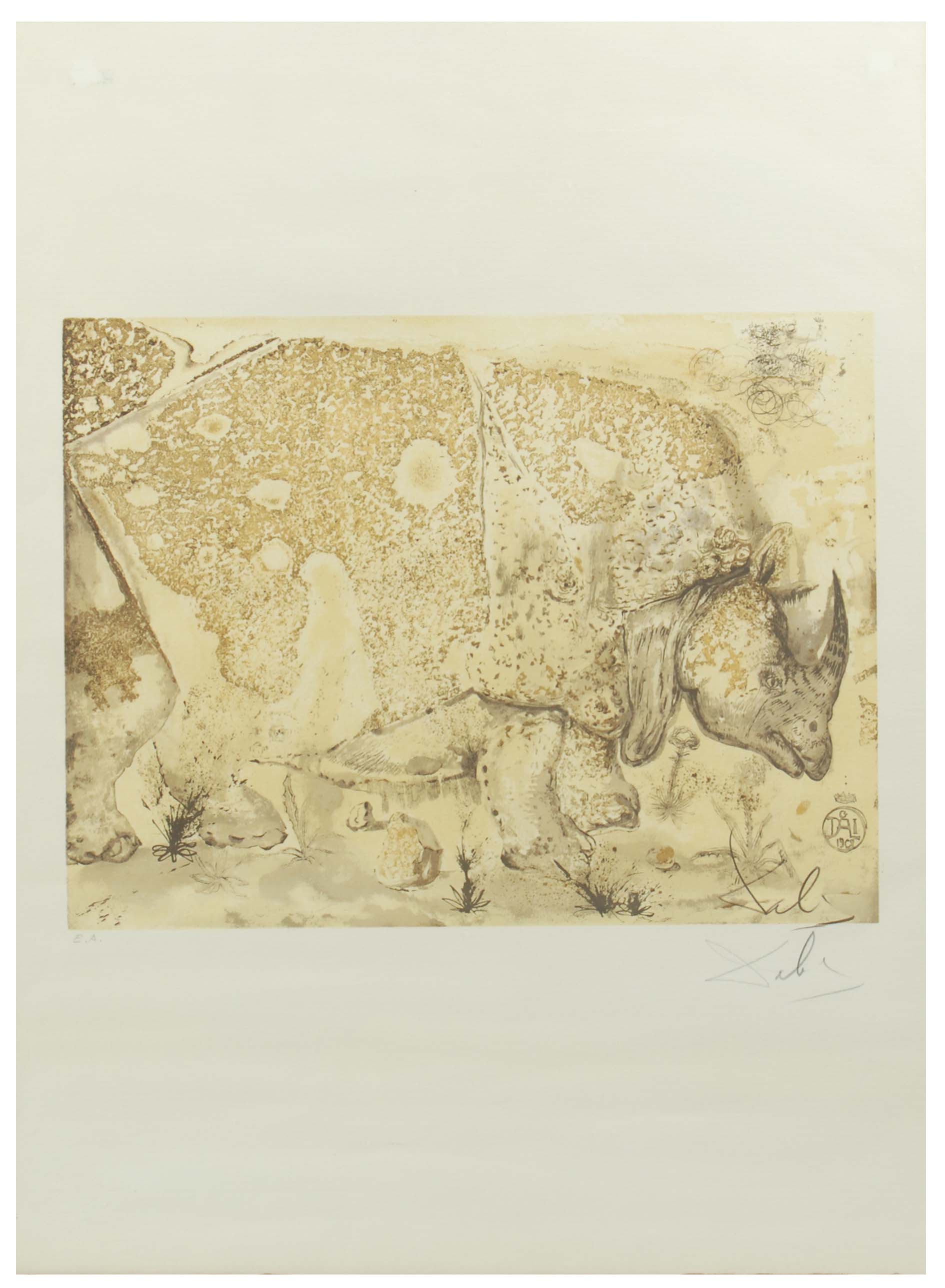 SALVADOR DALÍ I DOMÈNECH (1904-1989), Rinoceronte., Litogra