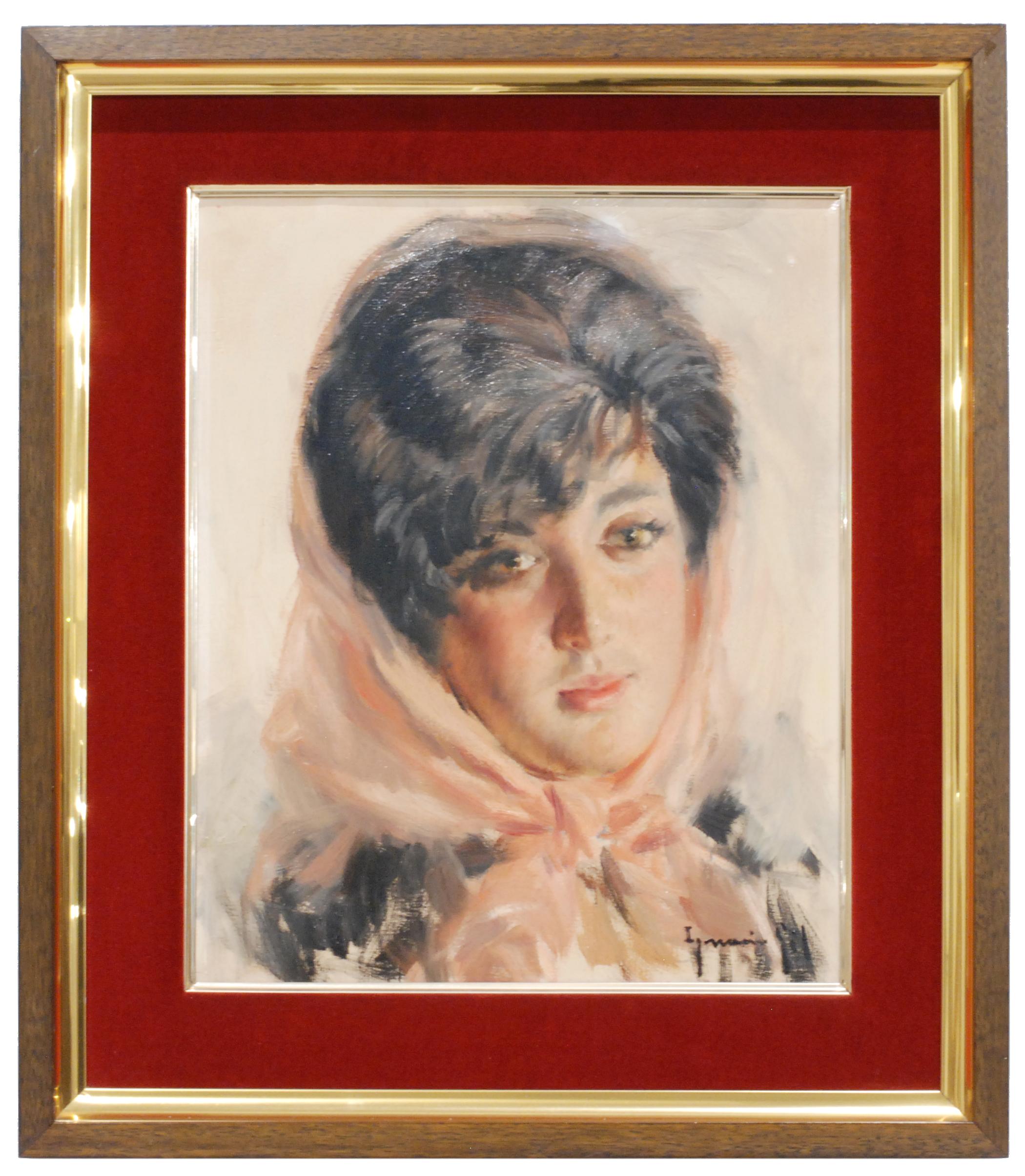 IGNACIO GIL (1913-2003), Una joven, Óleo sobre lienzo
