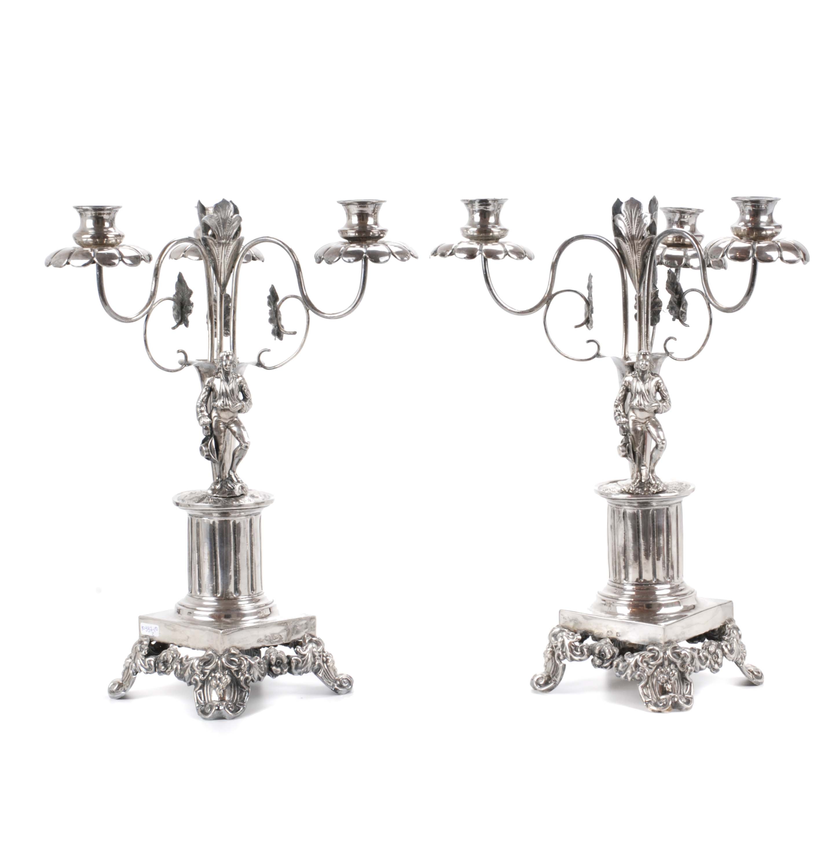TWO SILVER CANDLESTICKS, BARCELONA, FIRST HALF OF THE 19TH