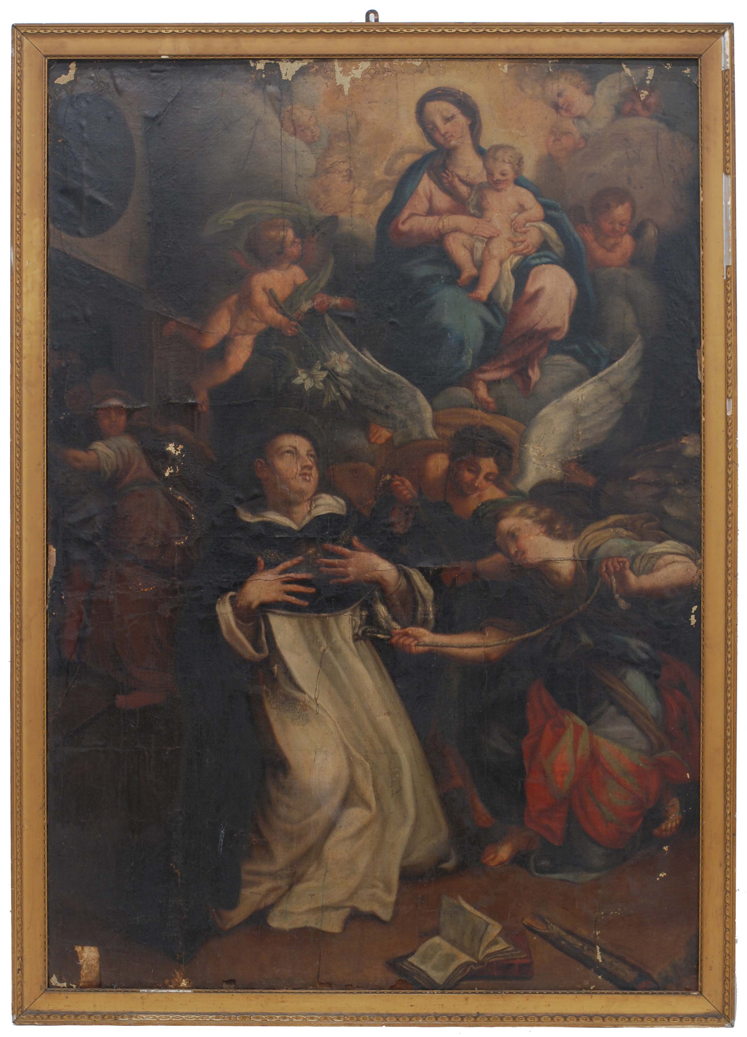 SPANISH SCHOOL, C17th "APPARITION OF THE VIRGIN  TO  SAINT