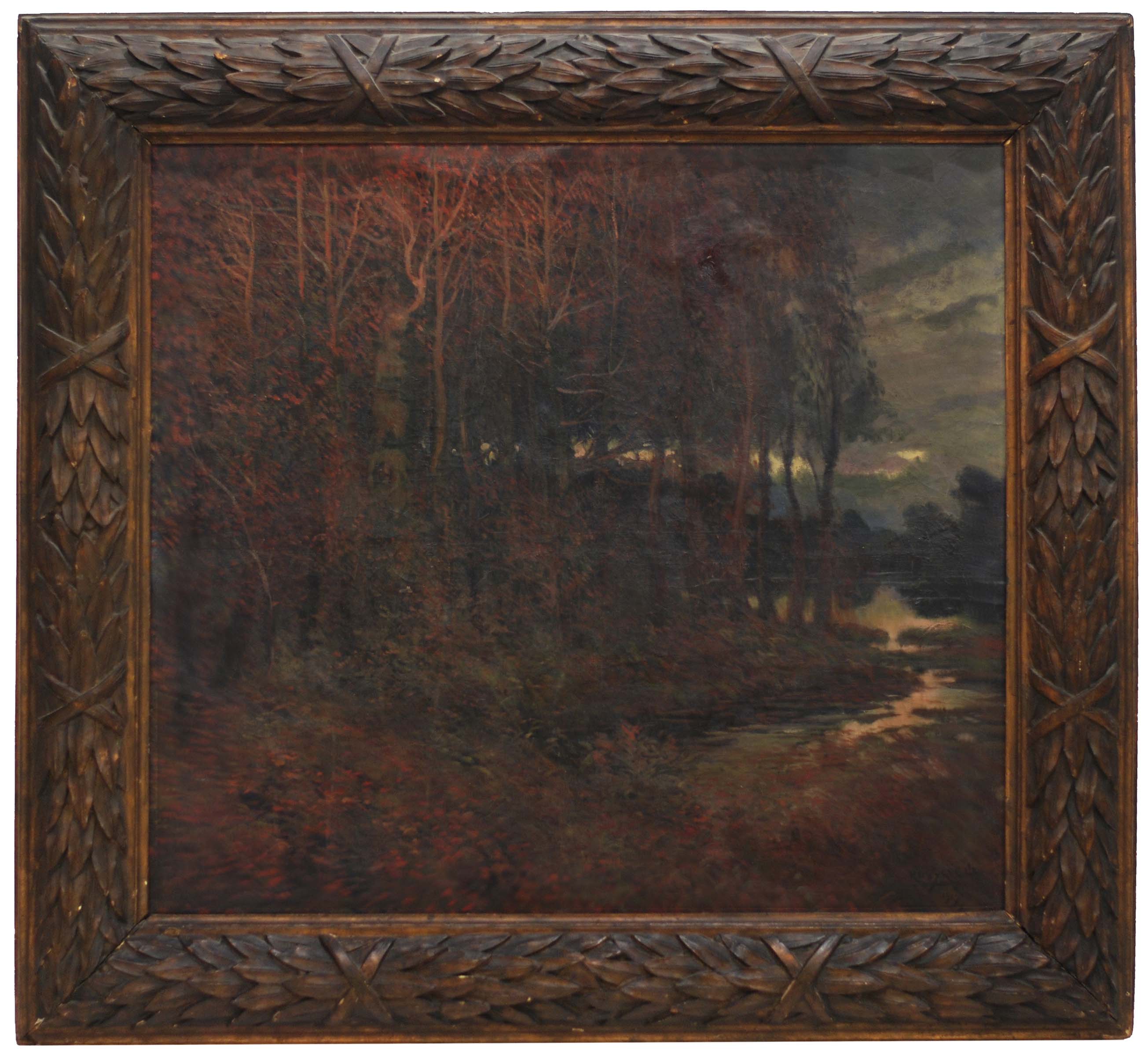 ANTONI ROS I GÜELL (1873-1954), Laguna., Óleo sobre lienzo.