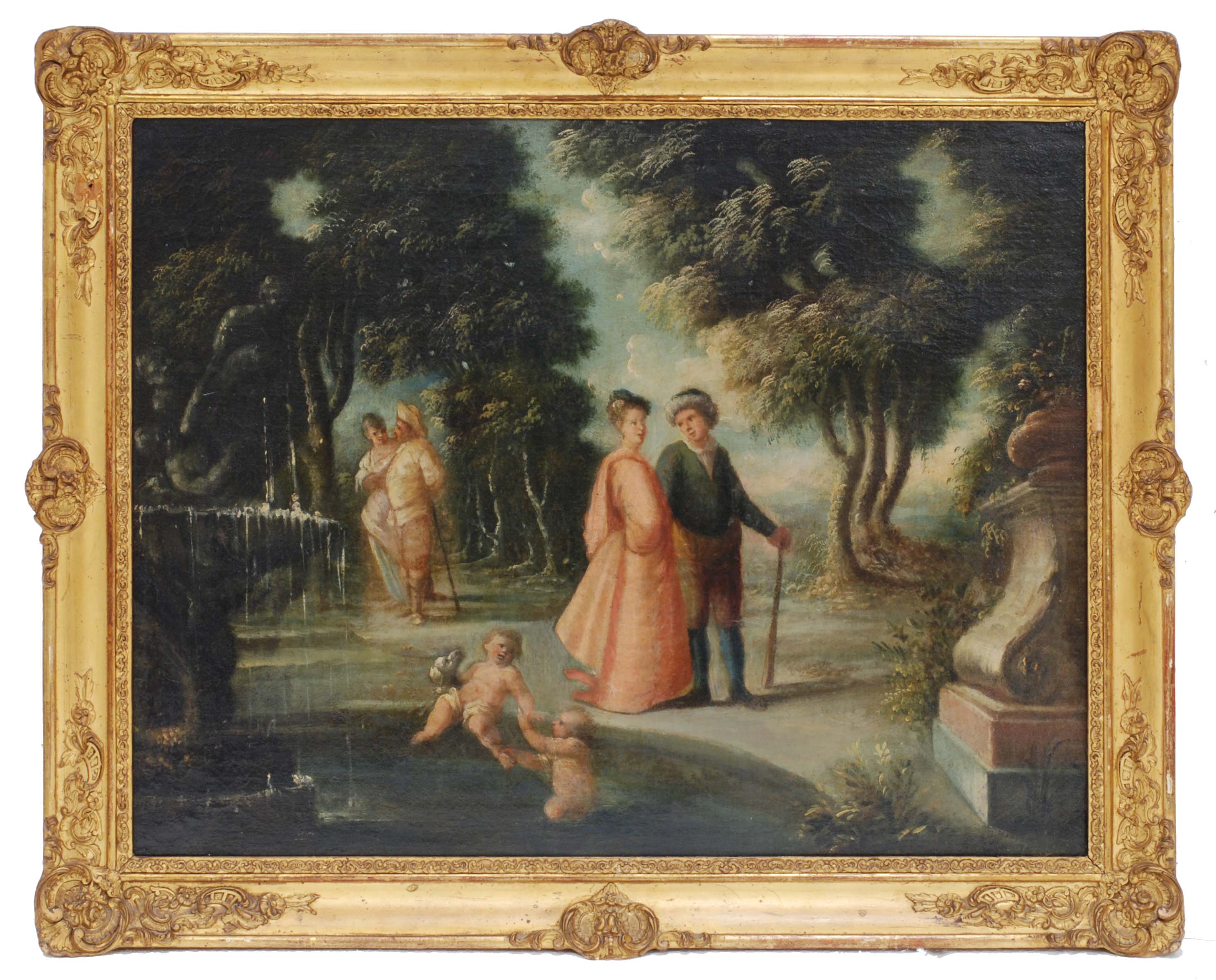 ATRIBUIDO A ANTOINE WATTEAU (1684 - 1721)., Sin título. , Ó