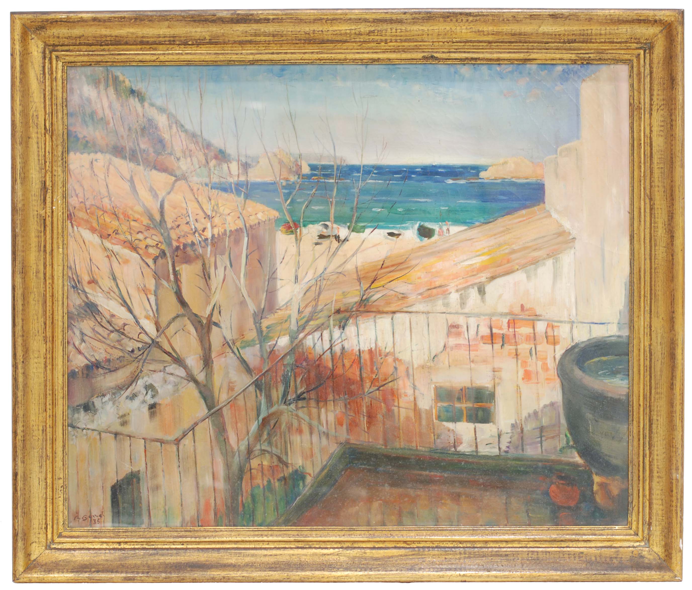 RAFAEL BENET (1889 -1979), "Vista costera"., Óleo sobre lie