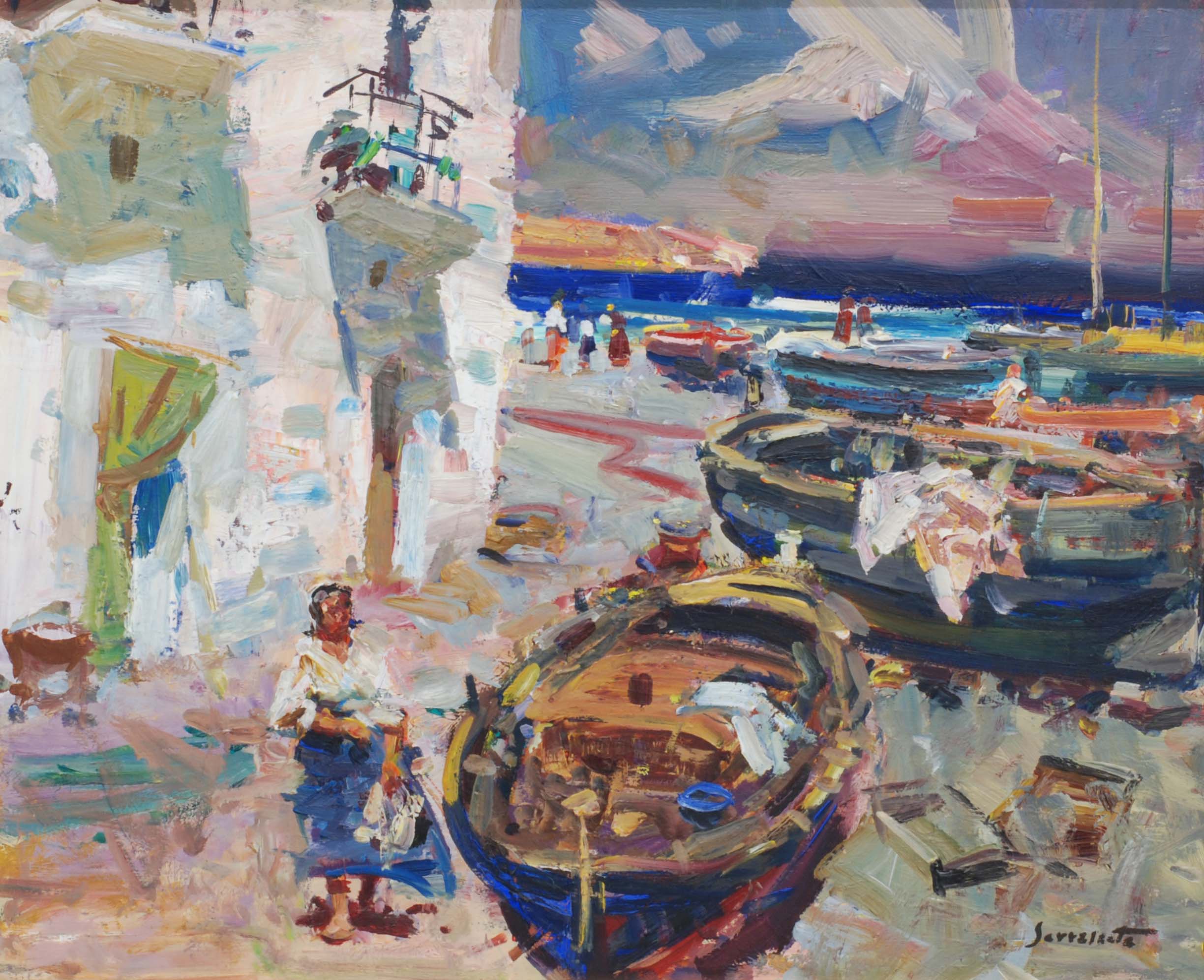 JOSEP SERRASANTA (1916-1998). "Cadaqués".