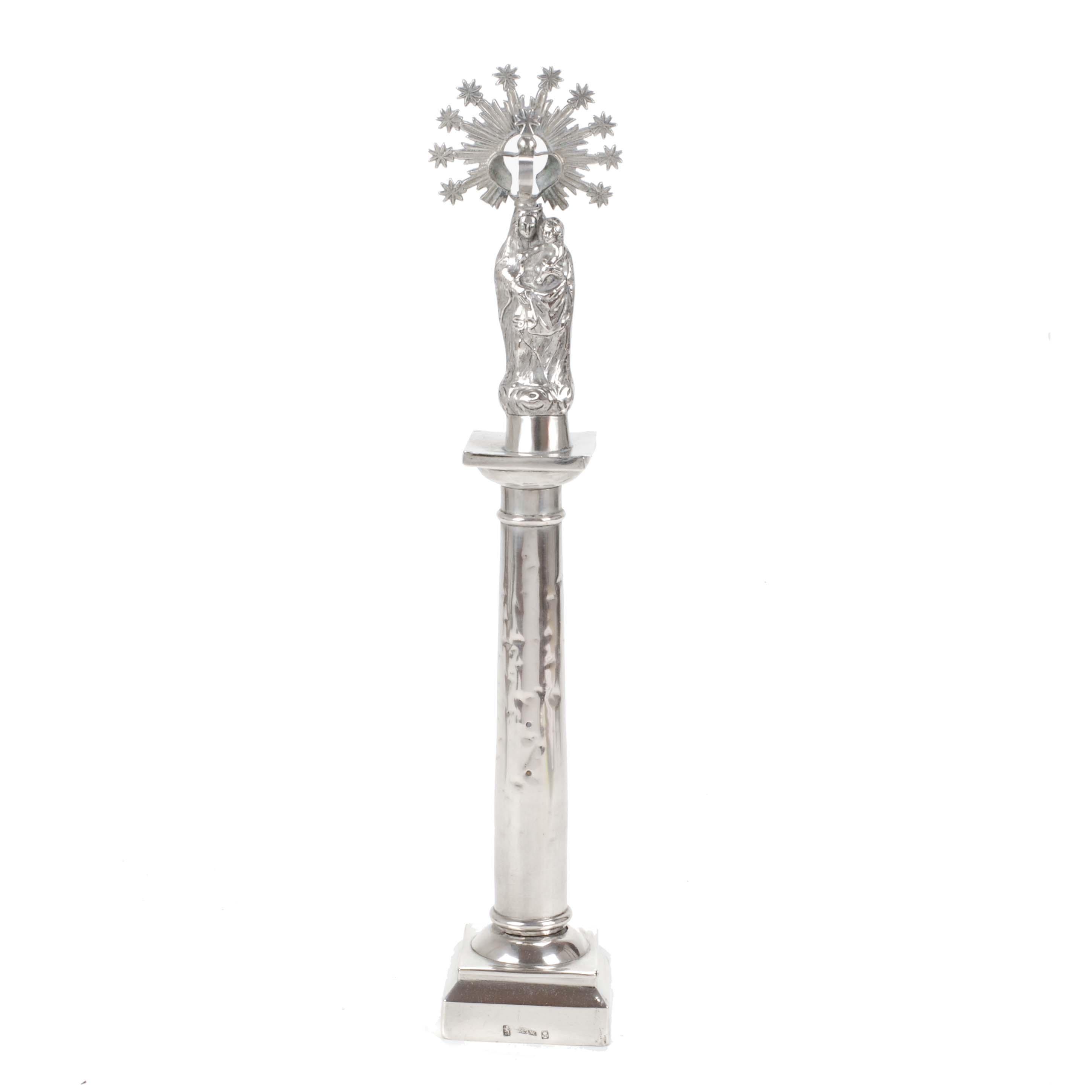 "OUR LADY OF THE PILLAR", SILVER, 19TH CENTURY