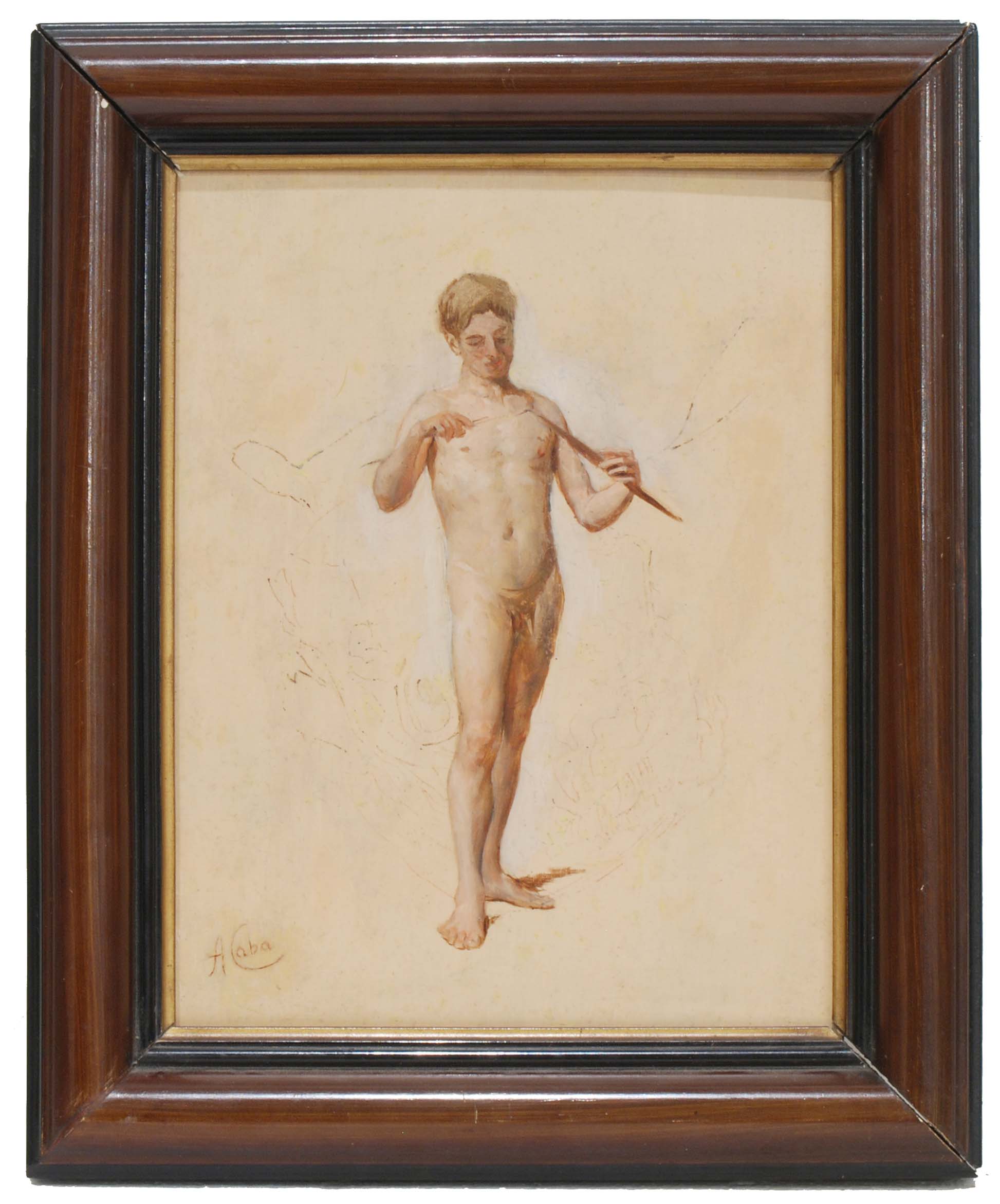 ANTONIO CABA CASAMITJANA (1838-1907). "Desnudo masculino".