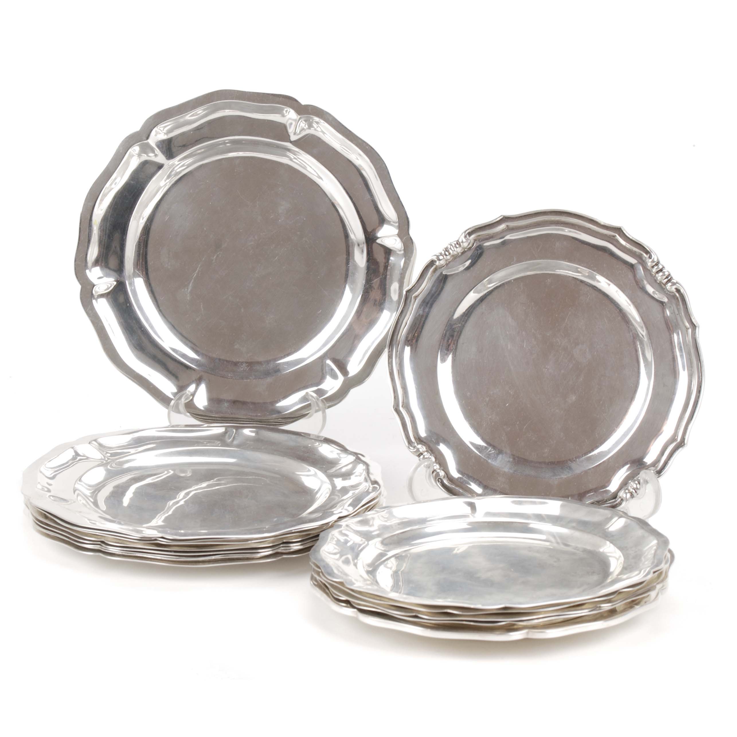 FIFTEEN PLATES, MEXICAN AND AMERICAN SILVER, 20TH CENTURY. 