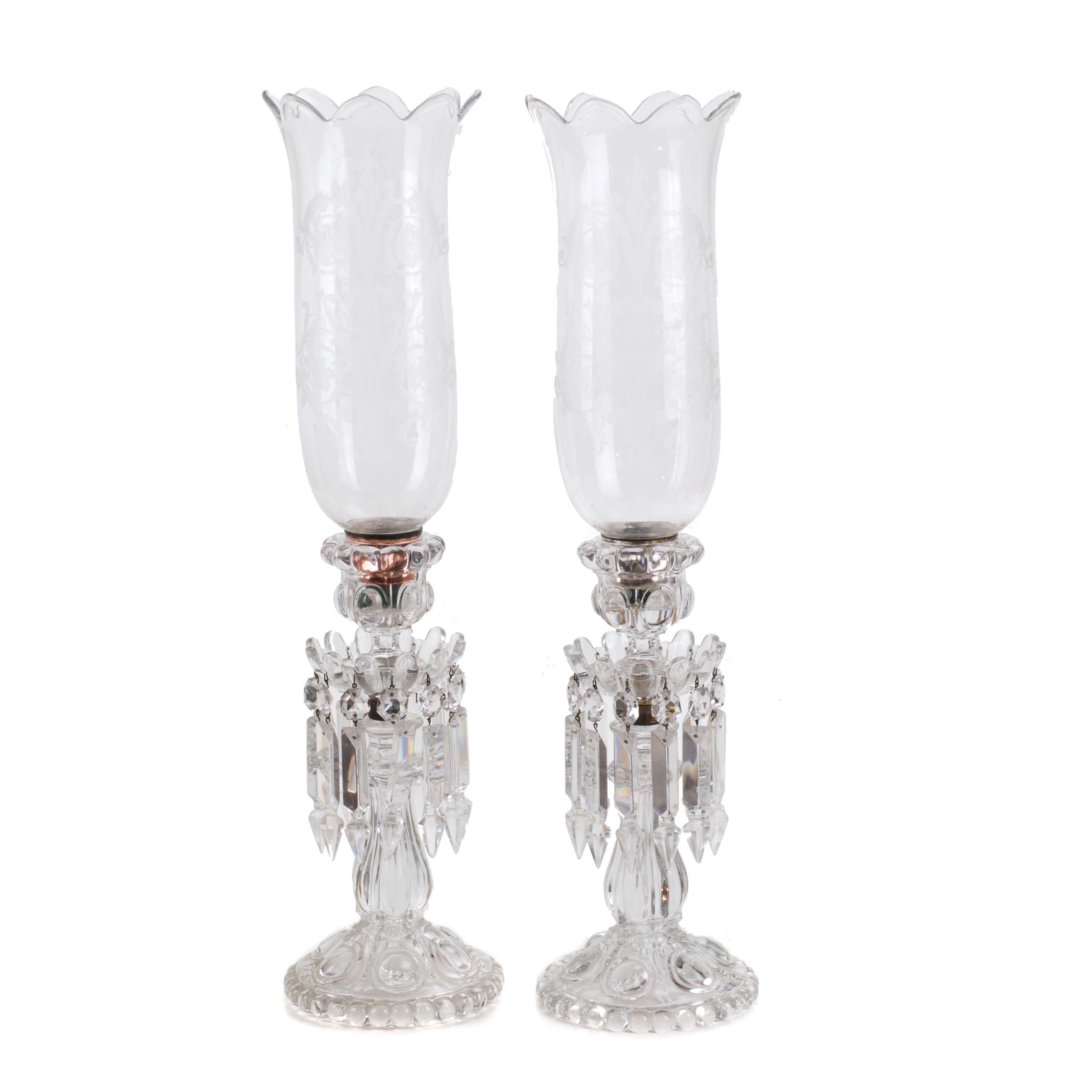 BACCARAT. PAREJA DE CANDELEROS EN CRISTAL, circa 1940.