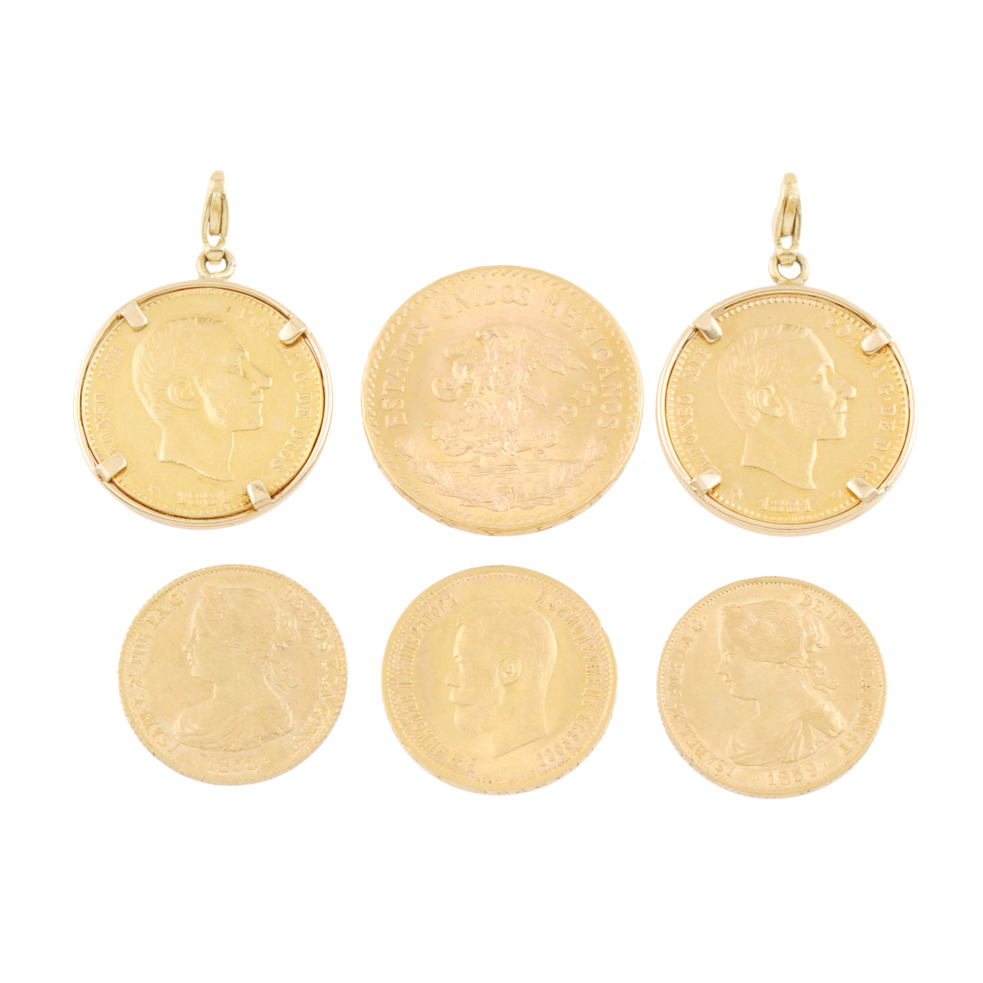 SEIS MONEDAS EN ORO.