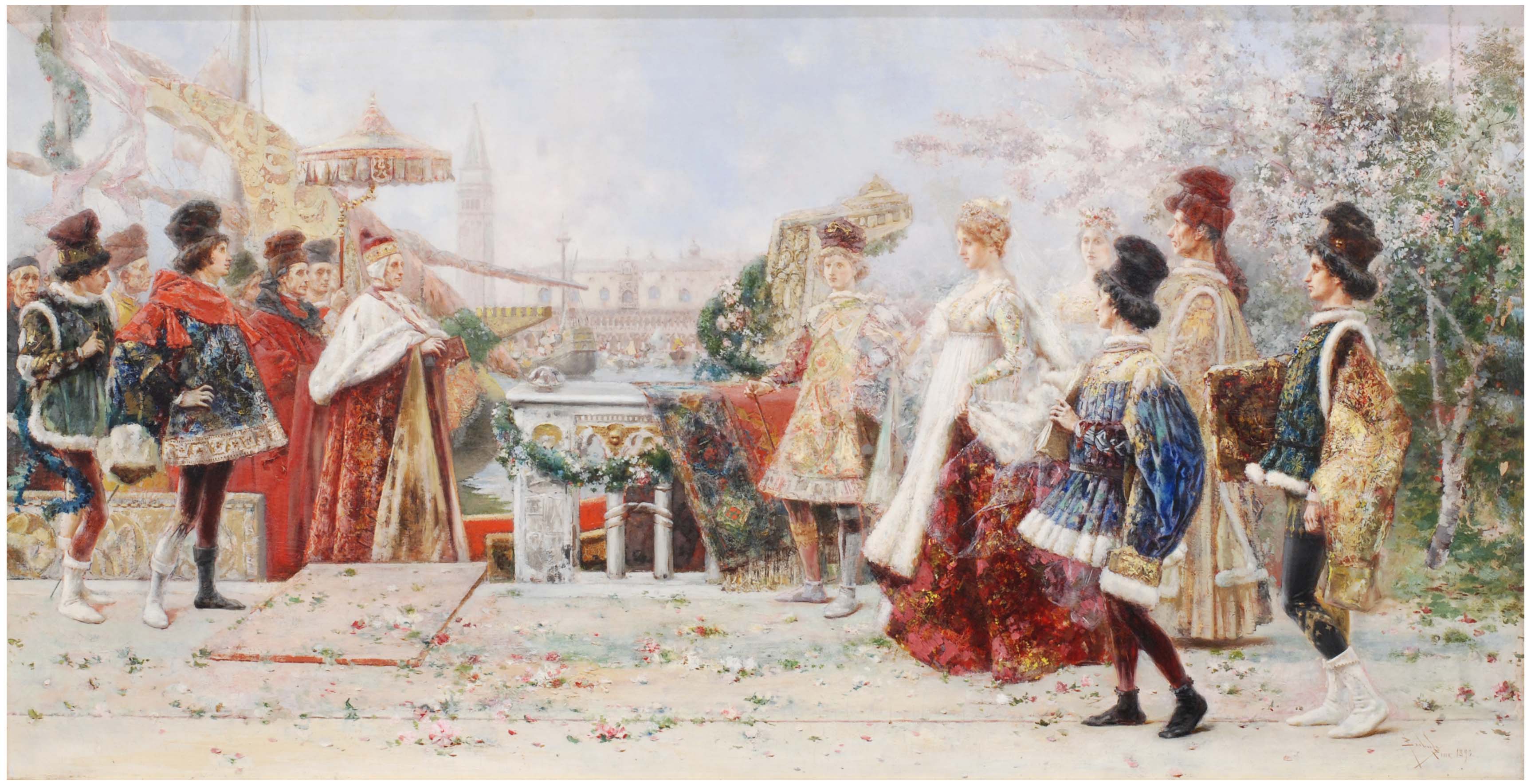SALVADOR SÁNCHEZ BARBUDO (1857-1917) "CATALINA CORNARO&#39;S EN