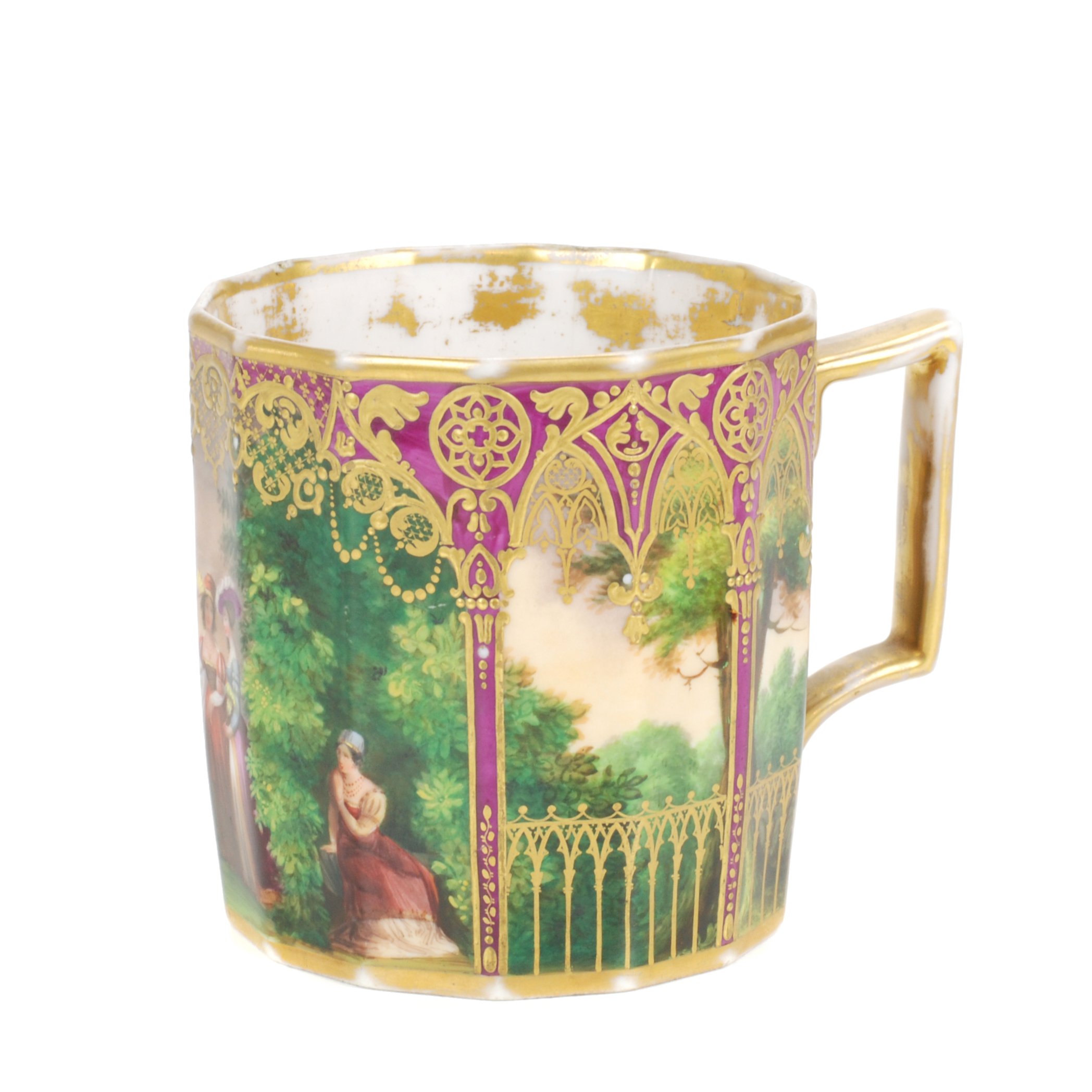 TAZA EUROPEA DE PORCELANA, FIN. SIGLO XIX - PPS. SIGLO XX