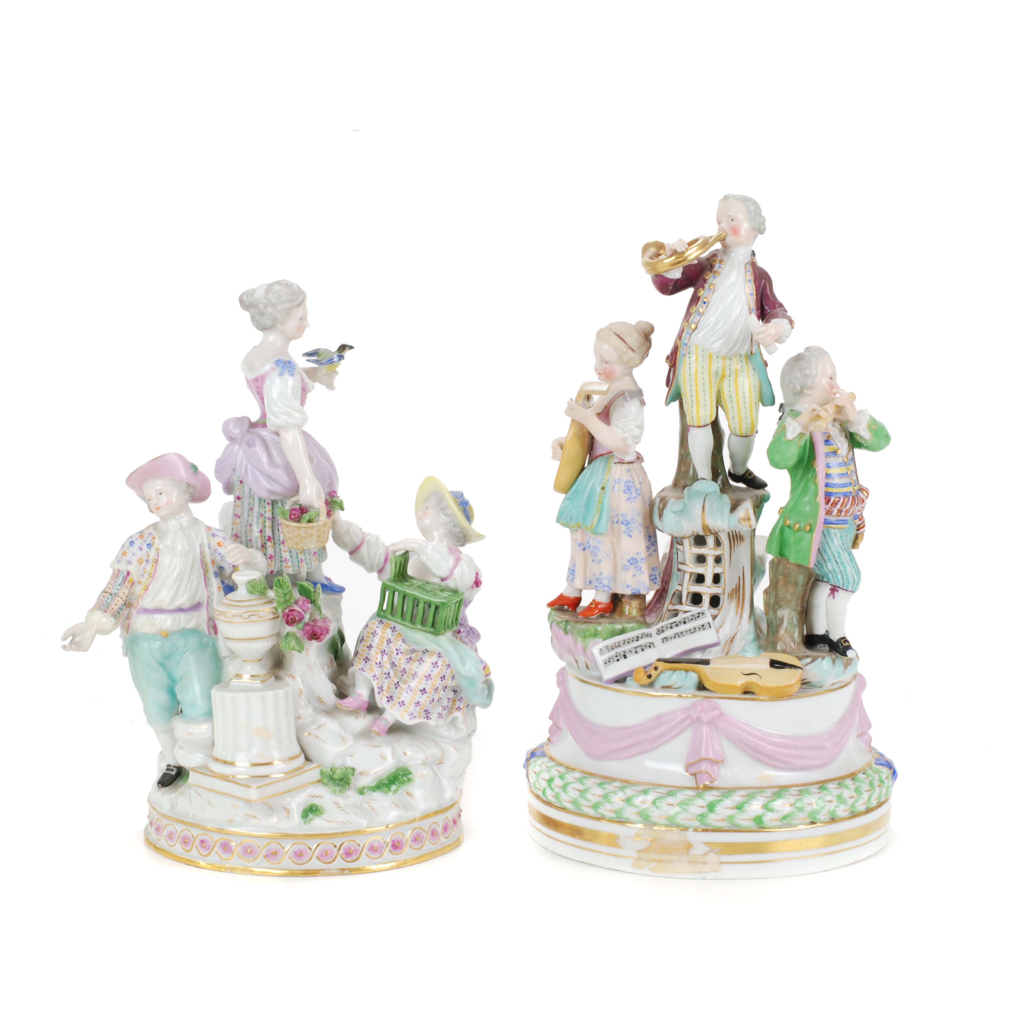 DOS FIGURAS DE PORCELANA, SIGLO XX