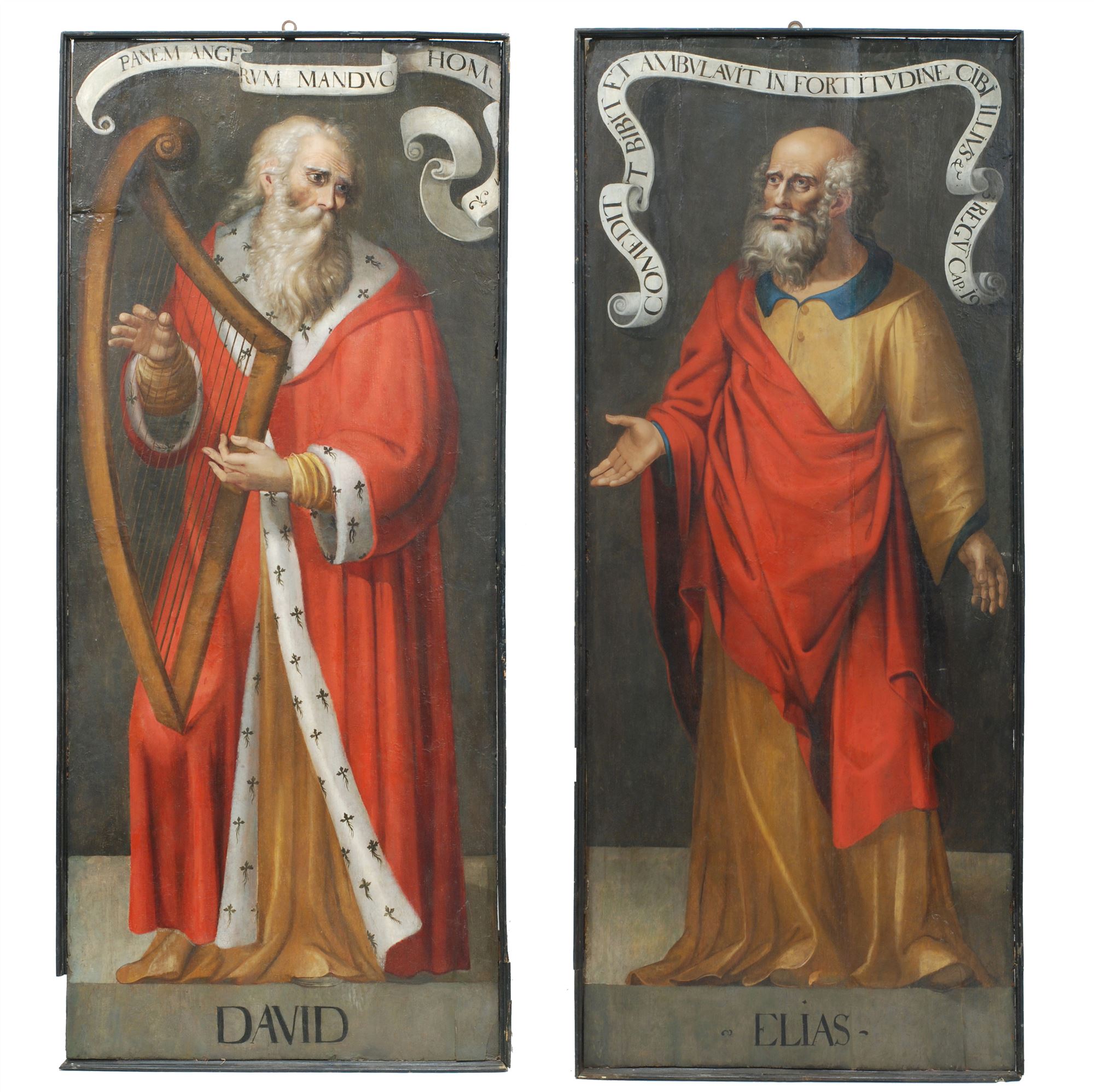 ESCUELA ESPAÑOLA, FIN. SIGLO XVI. "DAVID" Y "ELÍAS".