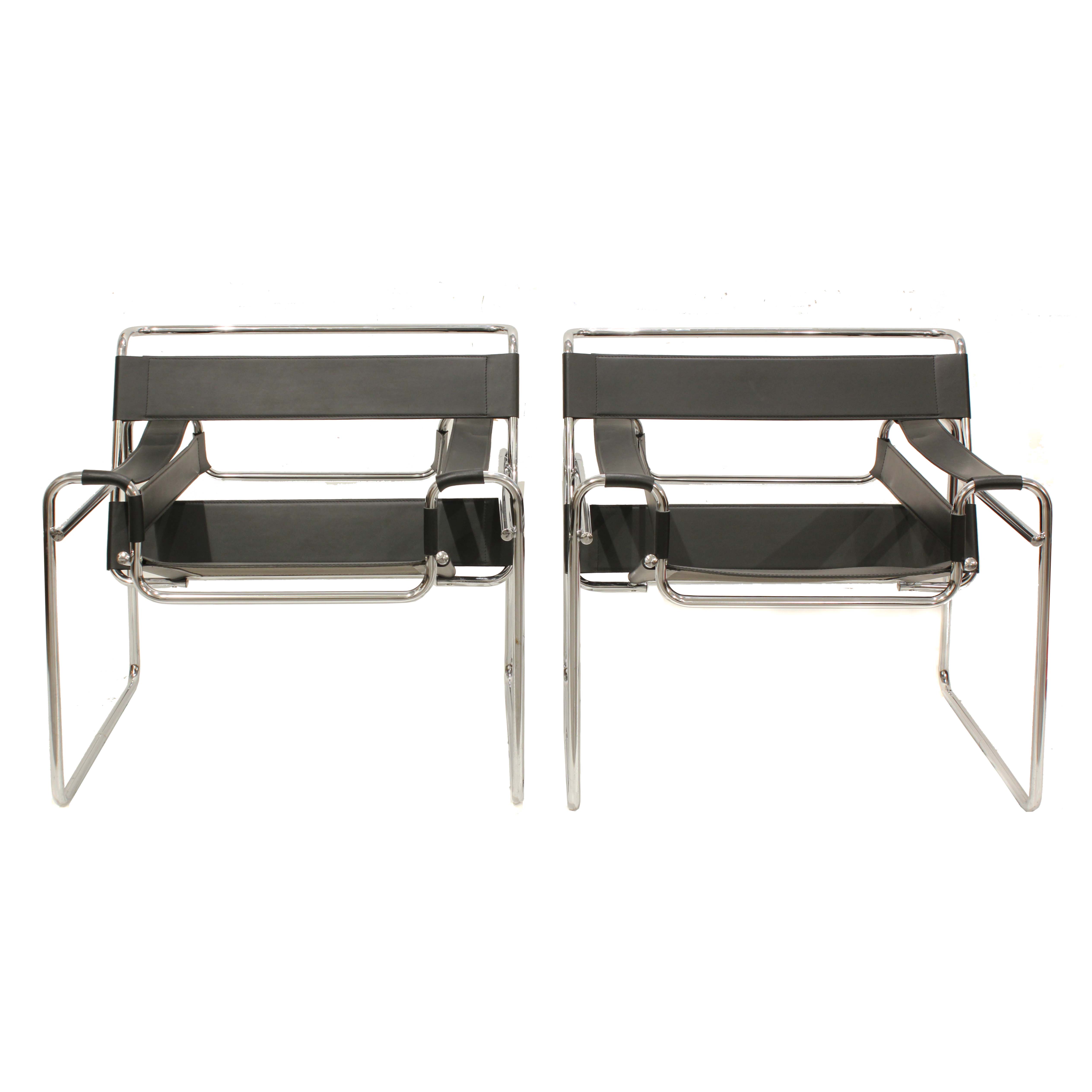 COUPLE OF WASSILY STYLE CHAIRS, 21ST CENTURY.
