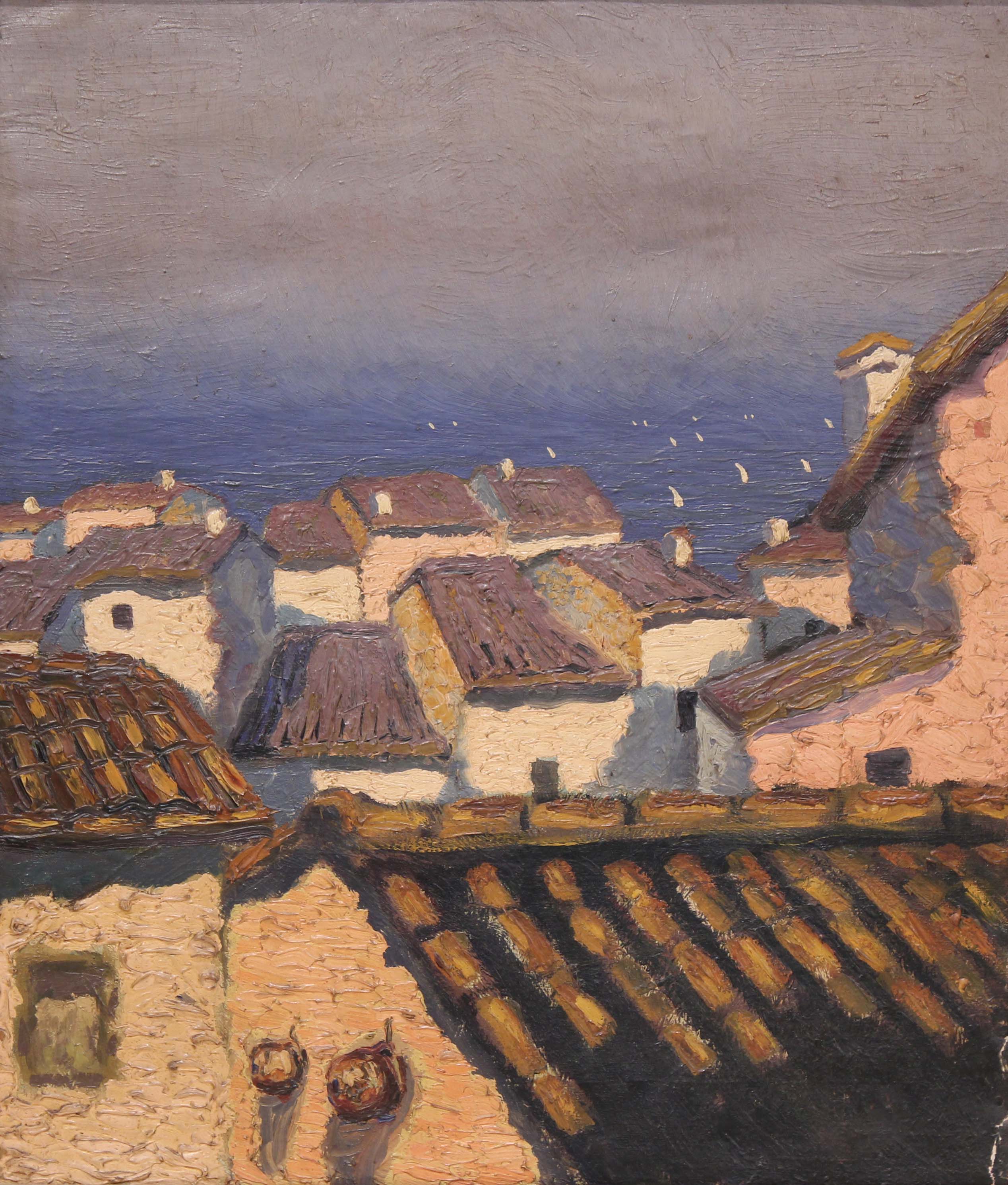 NICOLÁS RAURICH (1871-1945). "SEASIDE VILLAGE".