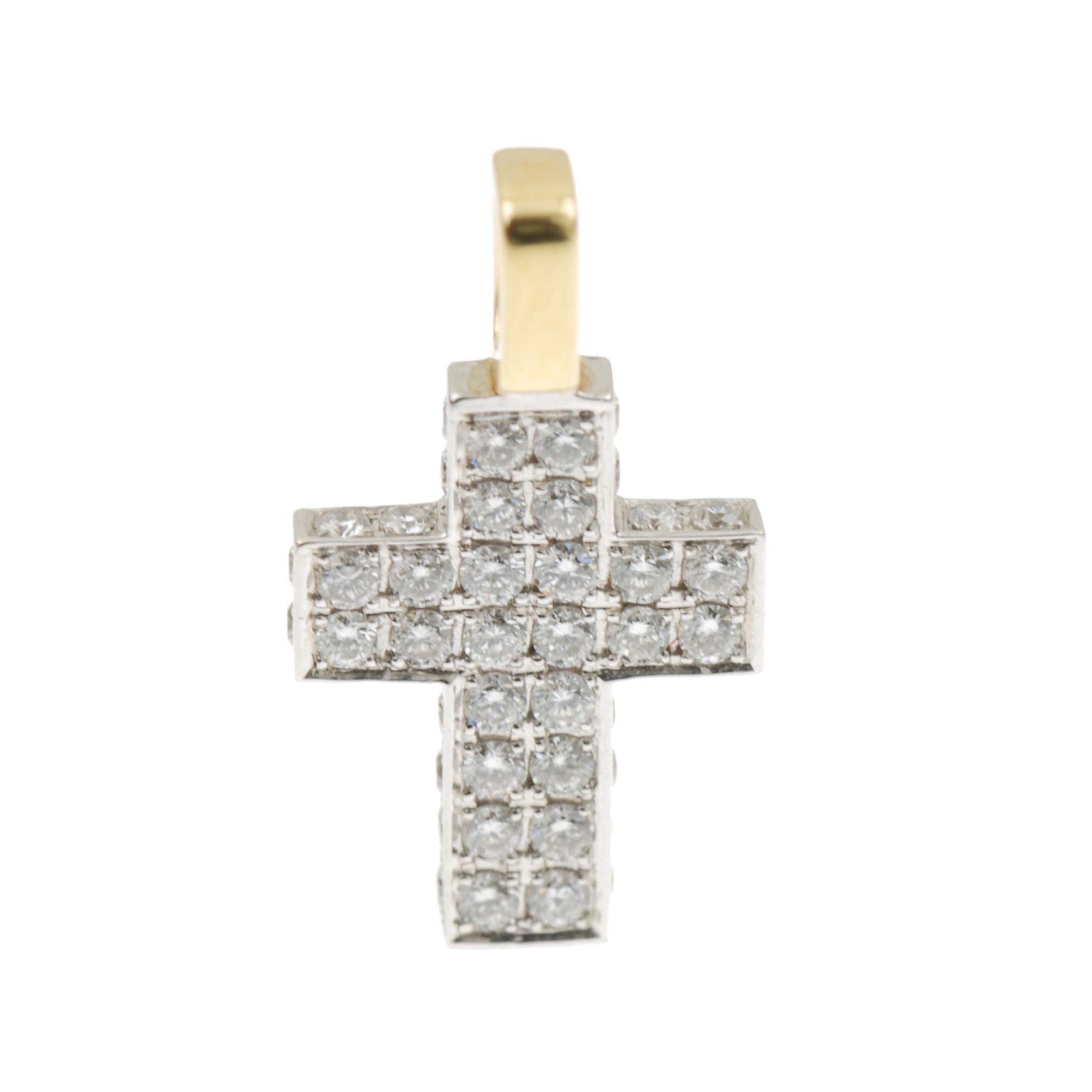 CRUZ COLGANTE CON DIAMANTES.