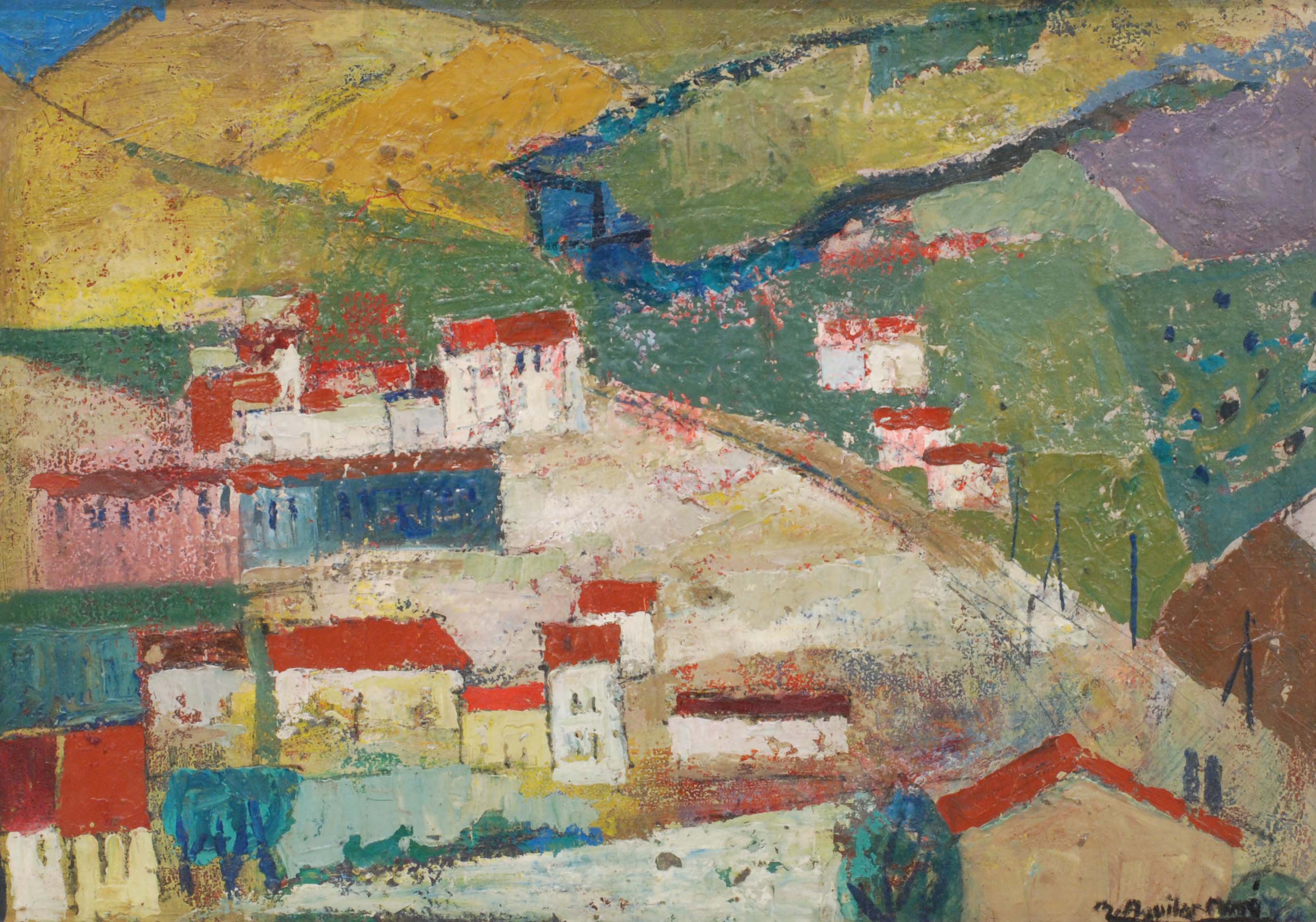 RAMÓN AGUILAR MORE (1924-2015) "VILLAGE"