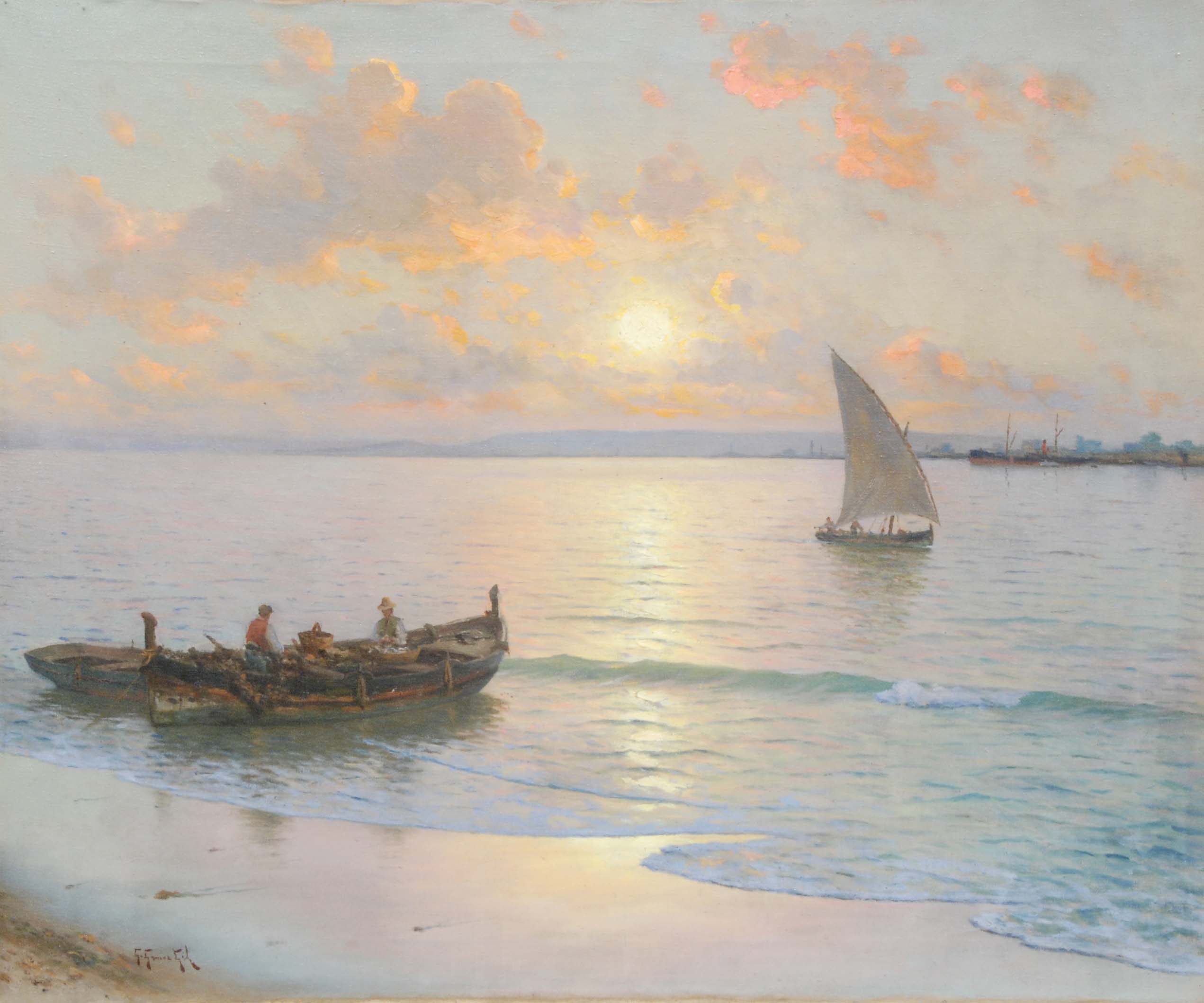 GUILLERMO GÓMEZ GIL (1862-1942). "TWILIGHT AT SEA"