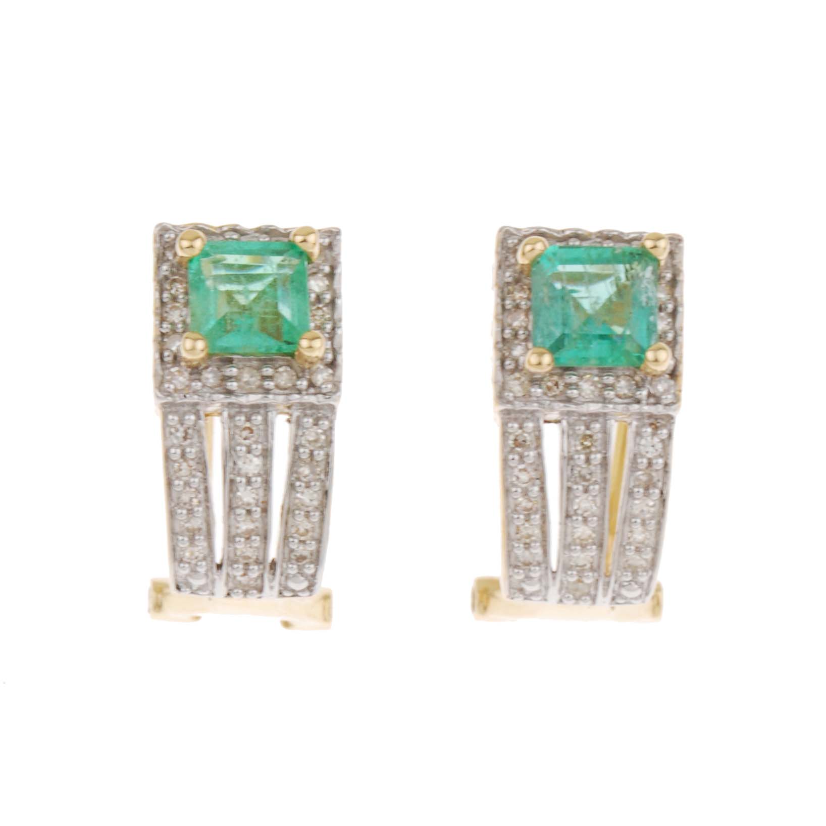 EMERALD AND DIAMOND EARRINGS