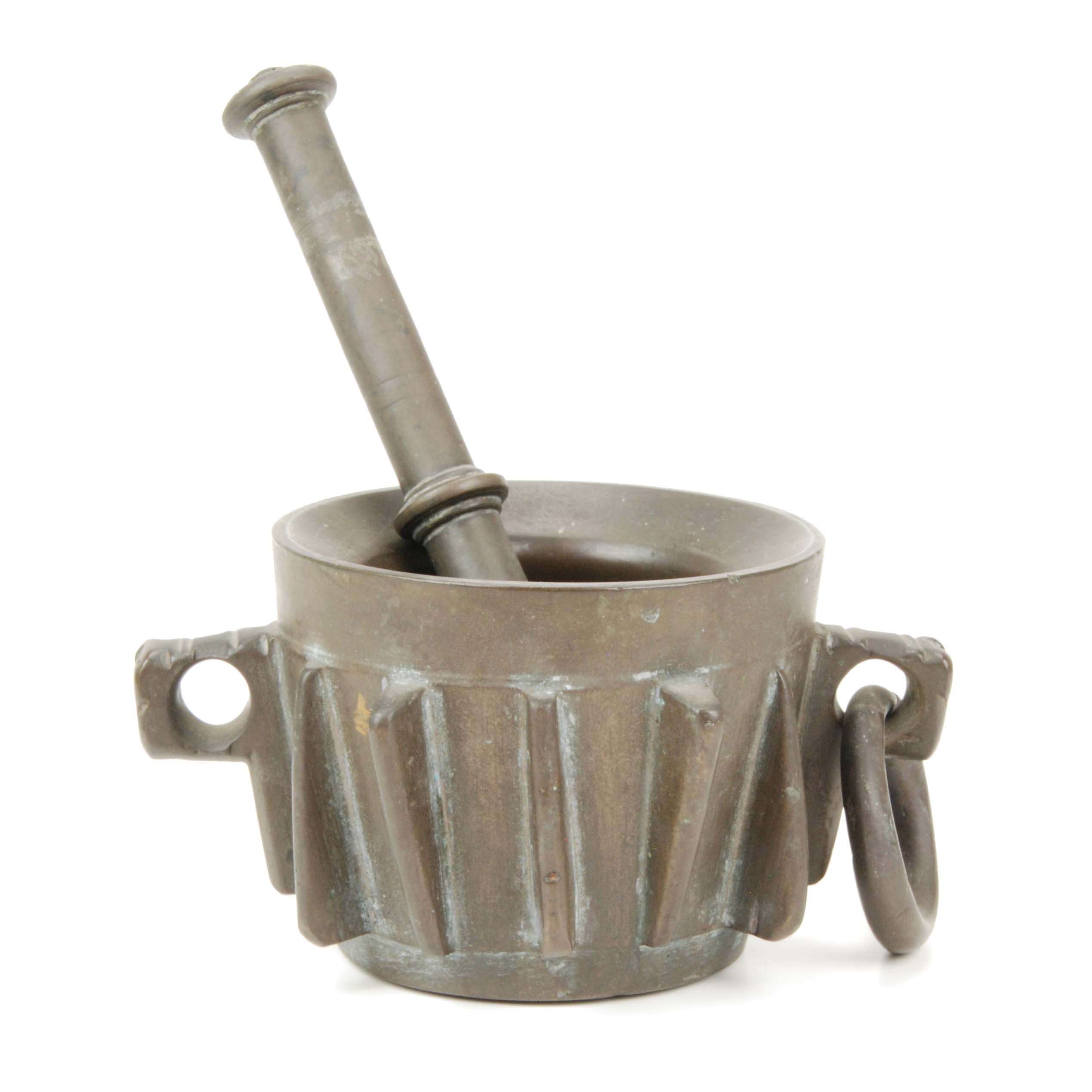 GOTHIC "RIBBED" MORTAR & PESTLE" C14th-C15th