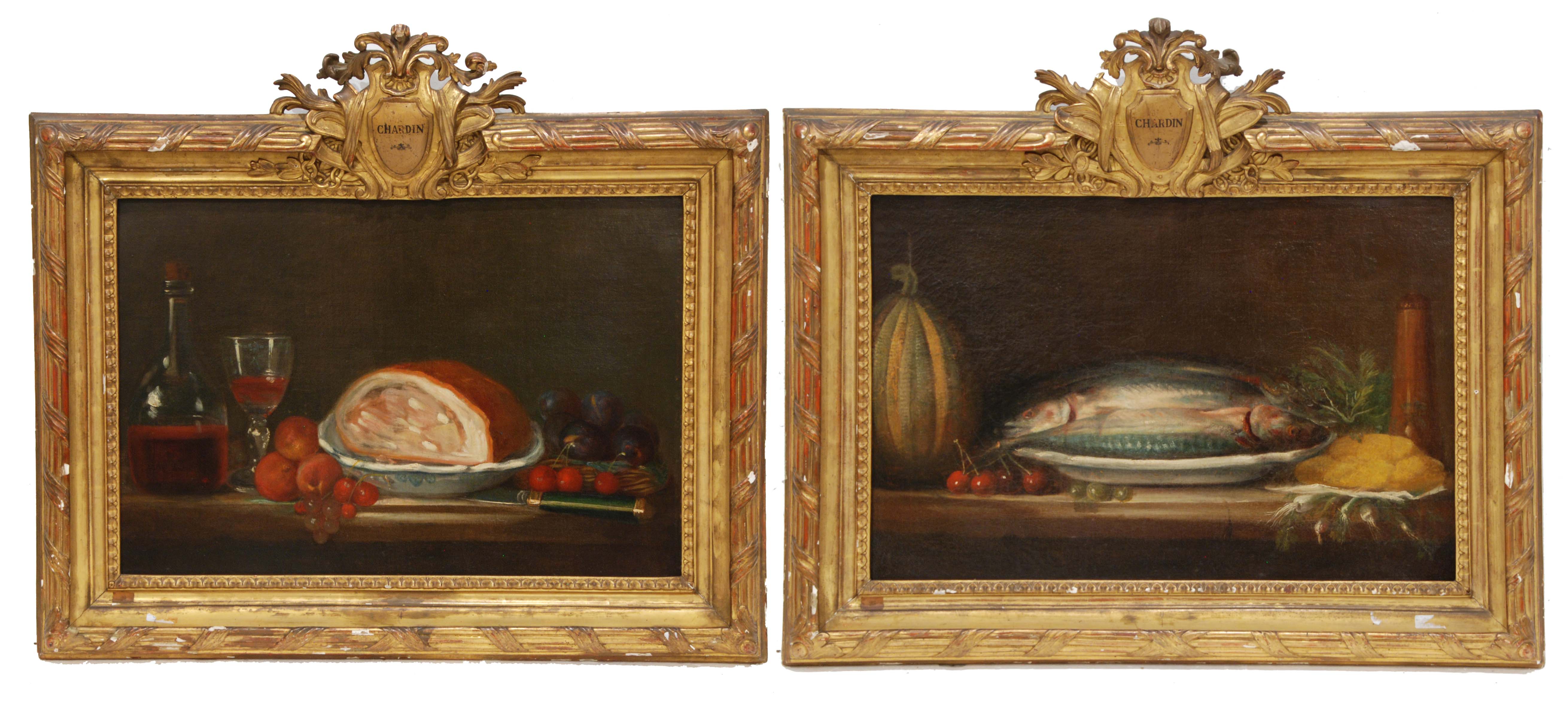 FRENCH SCHOOL, C19th "PAIR OF STILL LIFES"