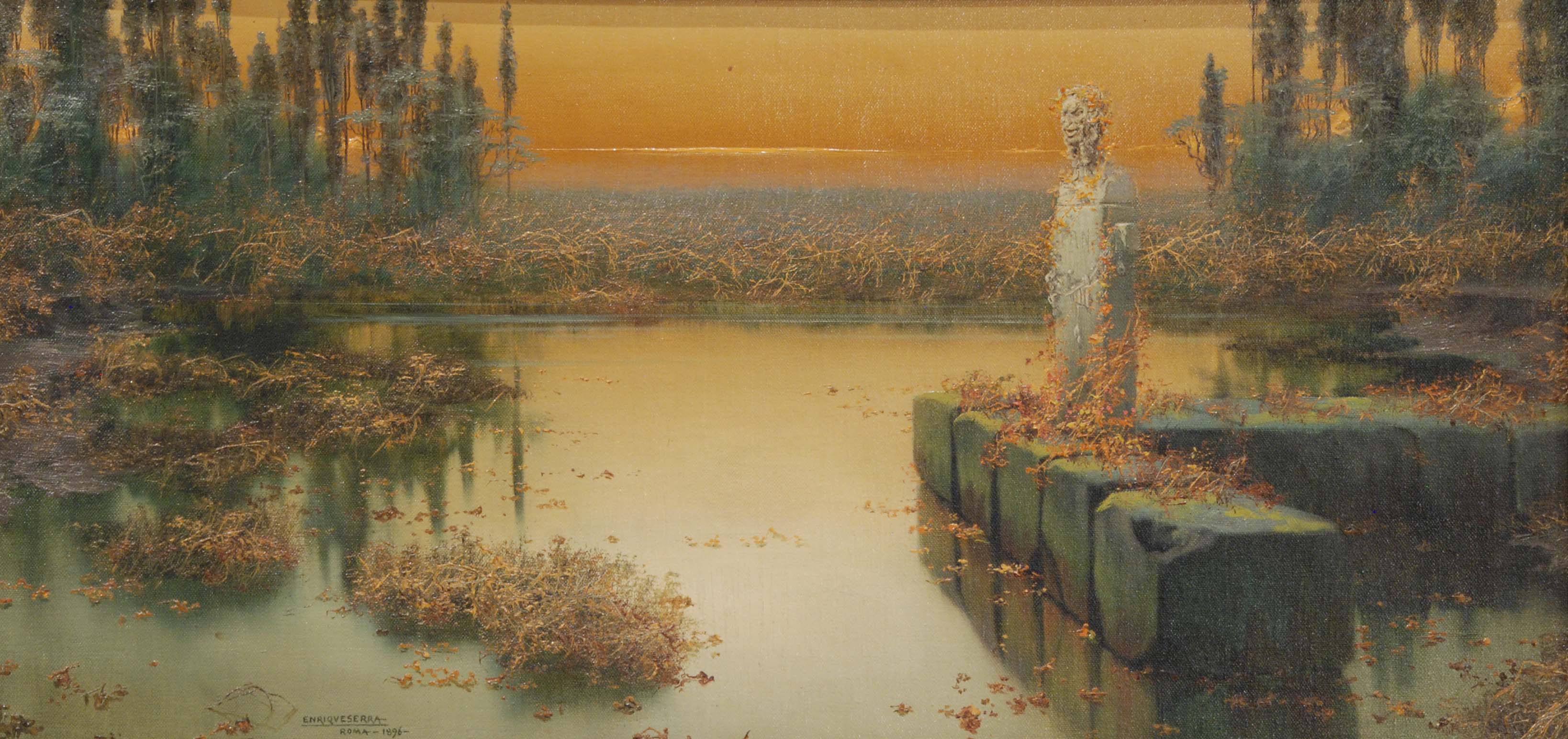 ENRIQUE SERRA Y AUQUÉ (1859-1918). "LAGUNAS PONTINAS", ROMA