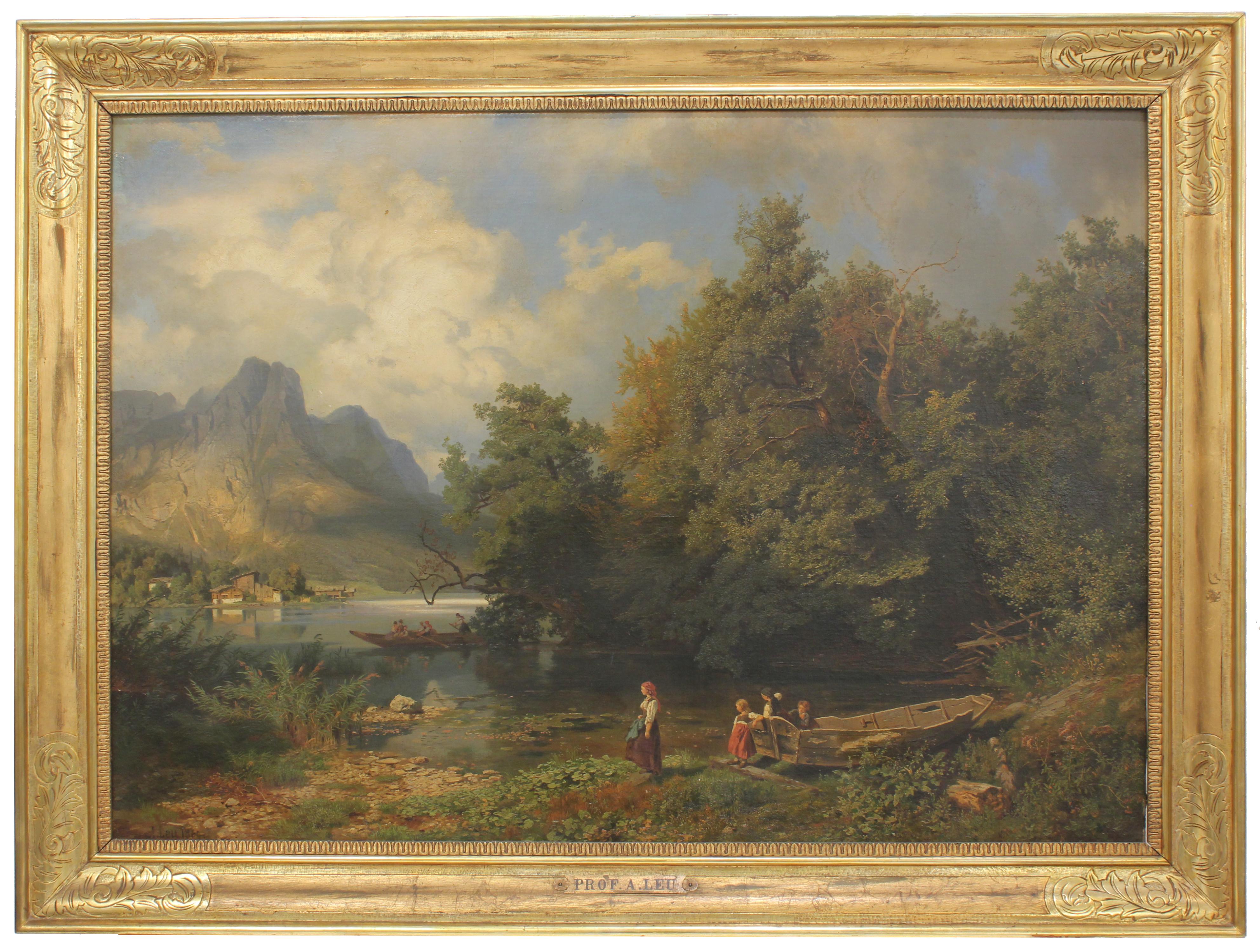 AUGUST WILHELM LEU (1819-1897). "LAGO WALENSEE", 1860.