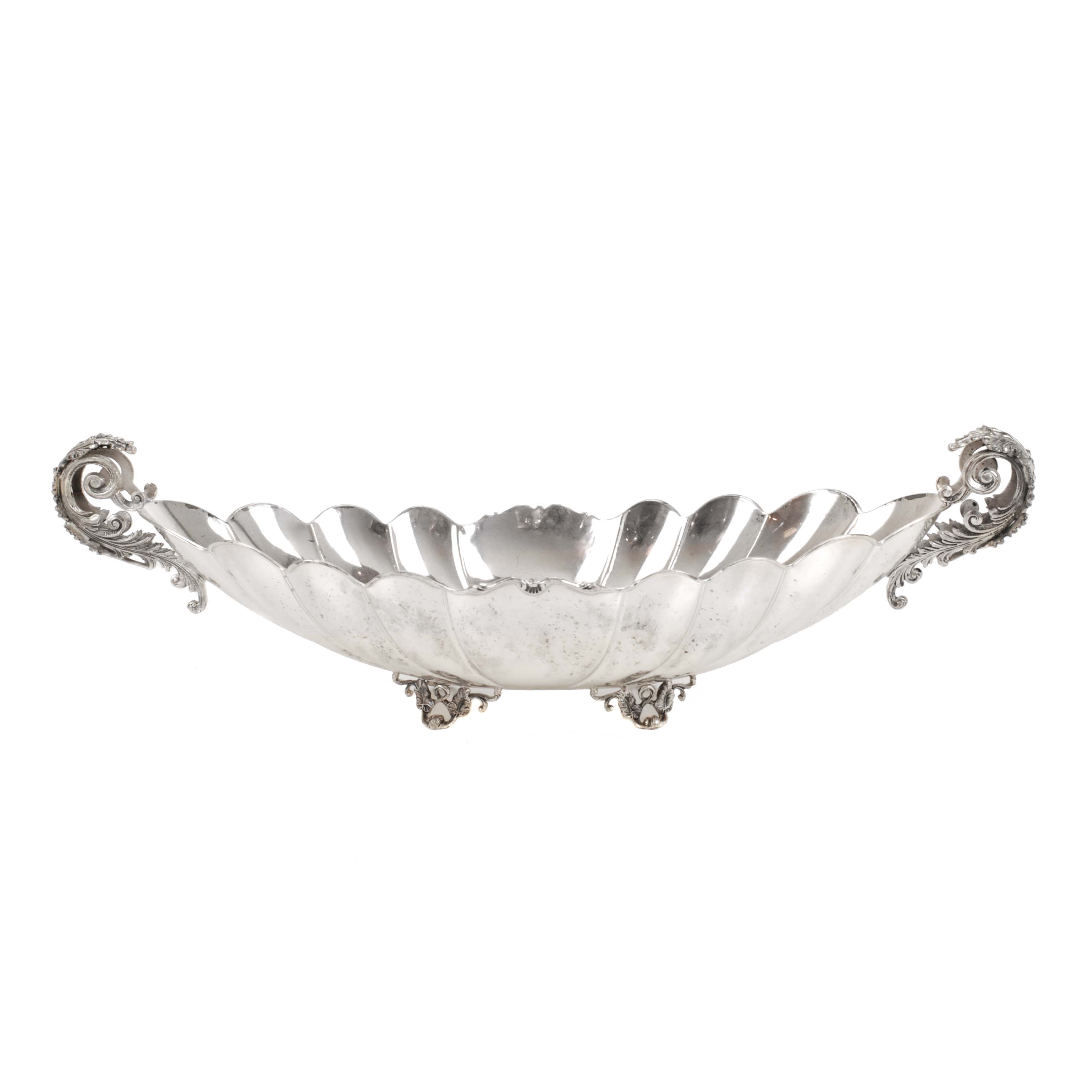 SPANISH SILVER AND SILVER FILIGREE CENTREPIECE, MID C20th.