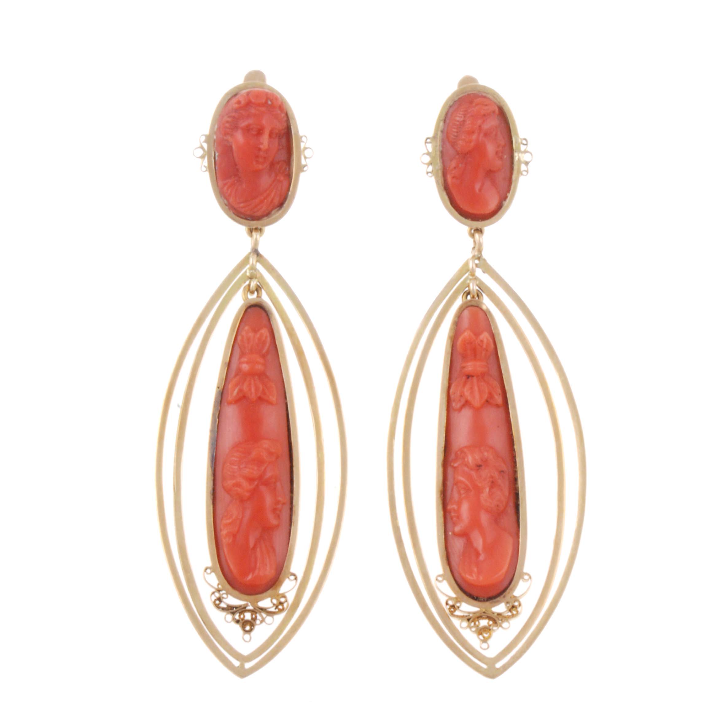 LONG DROP EARRINGS, THIRD QUARTER C19th.