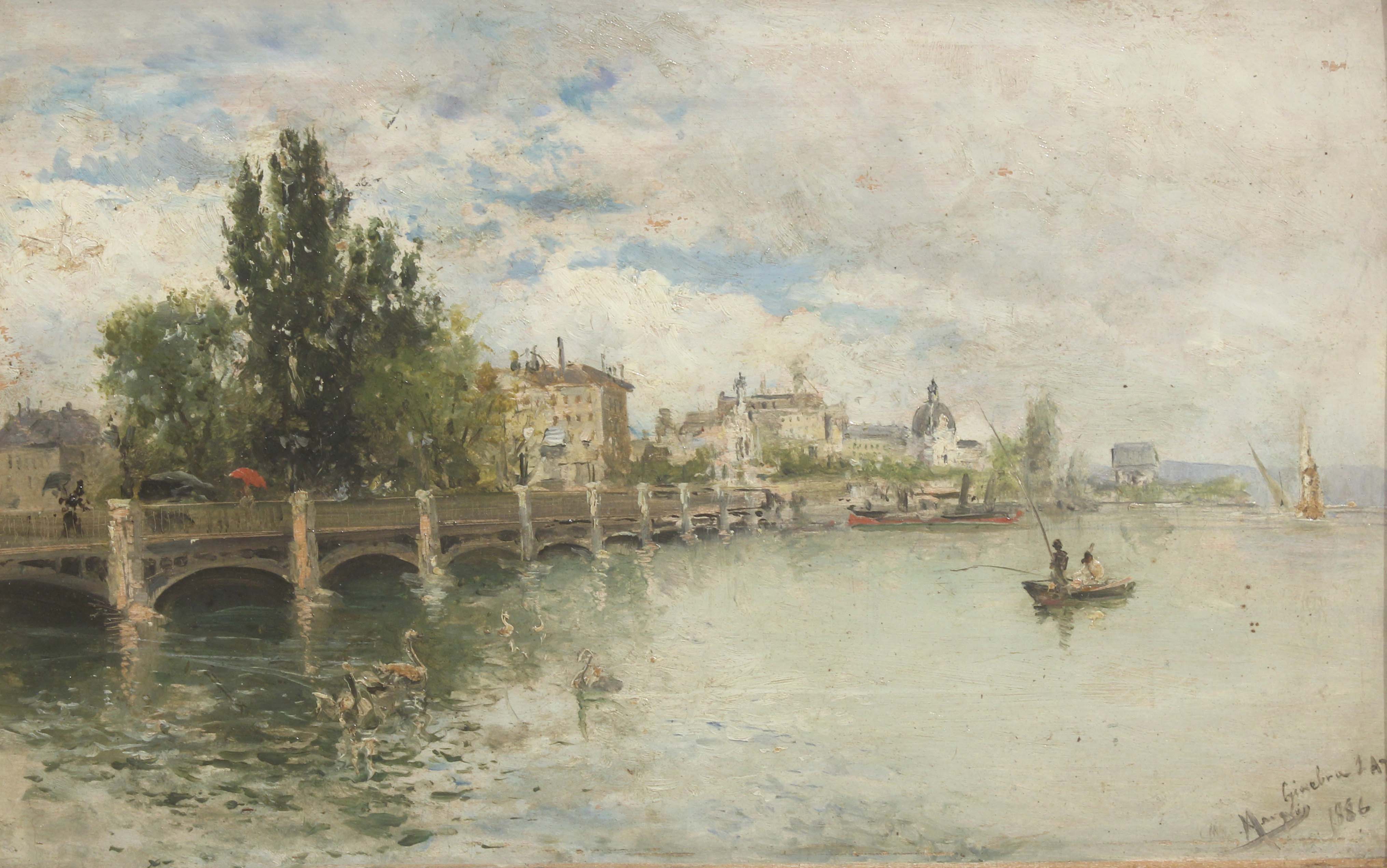 JOSEP Mª MARQUÉS I GARCÍA (1862-1938). "LAKE GENEVA". 1886.