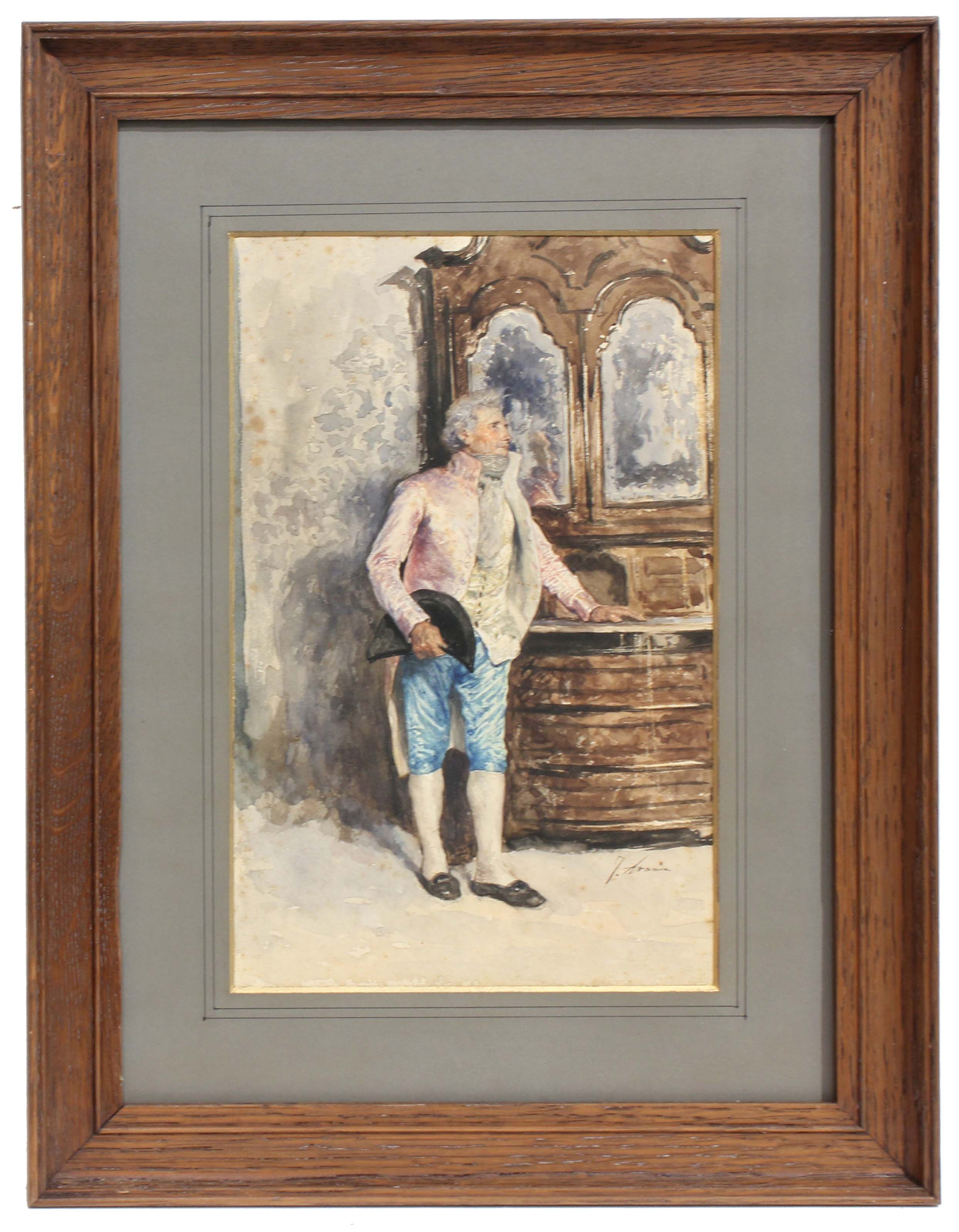 JOSÉ JIMÉNEZ Y ARANDA (1837-1903). "INTERIOR WITH PERSON",
