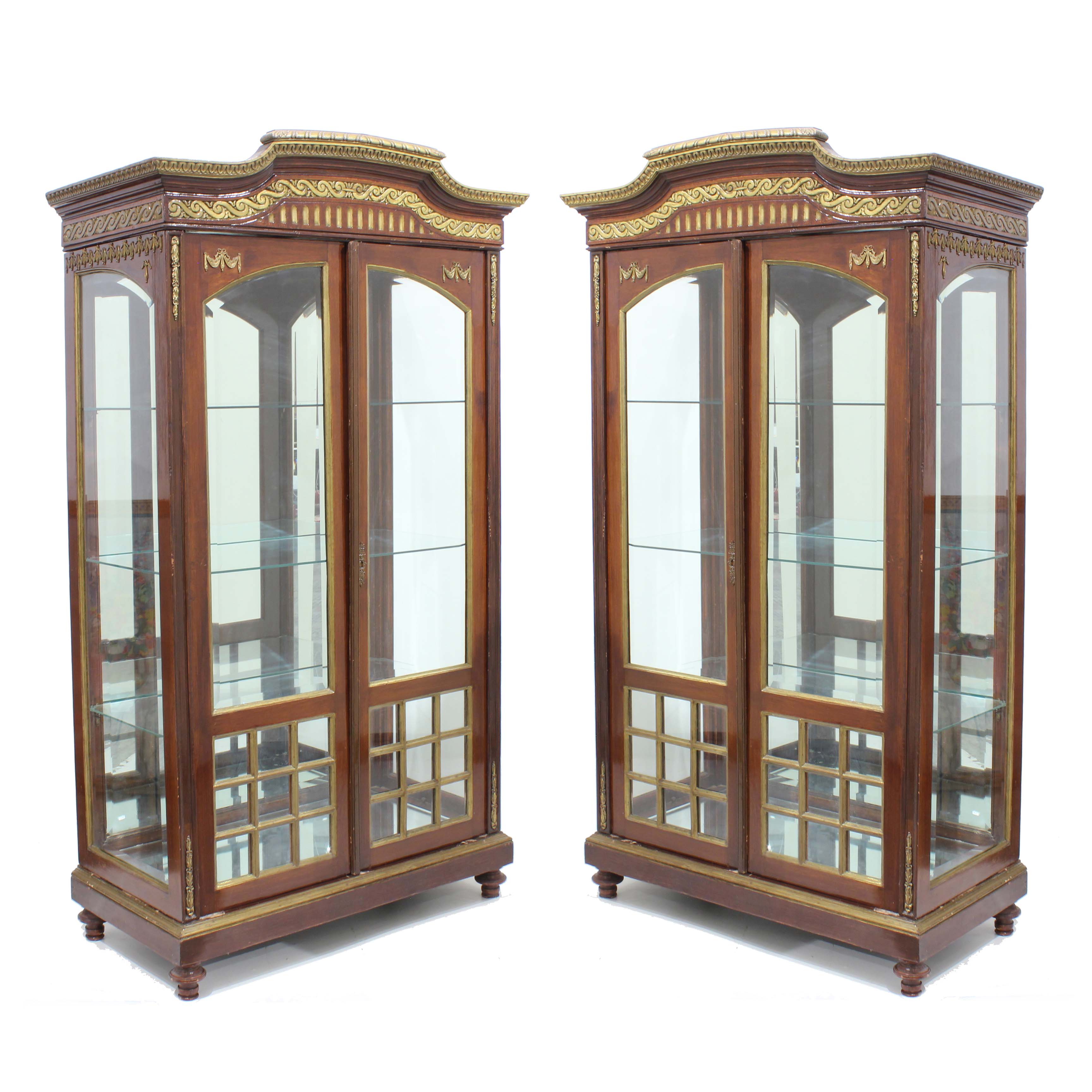 PAIR OF SPANISH DISPLAY CABINETS, SECOND HALF C20th.