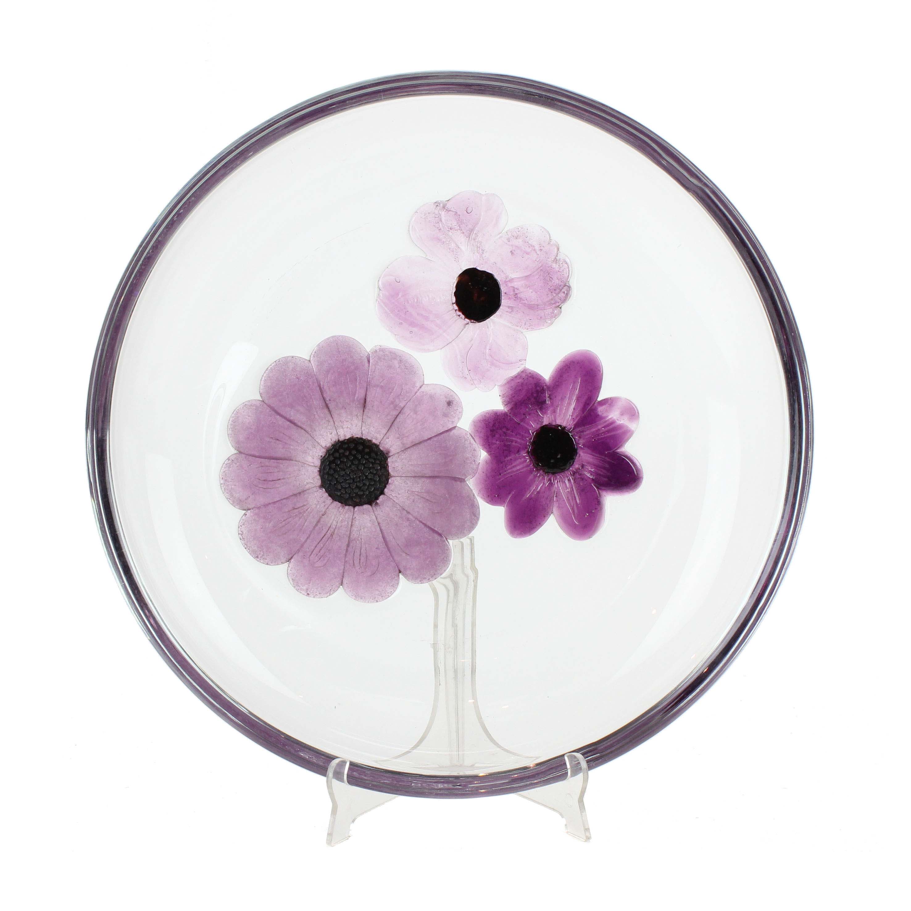 DAUM FRANCE. "ANEMONES", CENTREPIECE, CIRCA 1970.