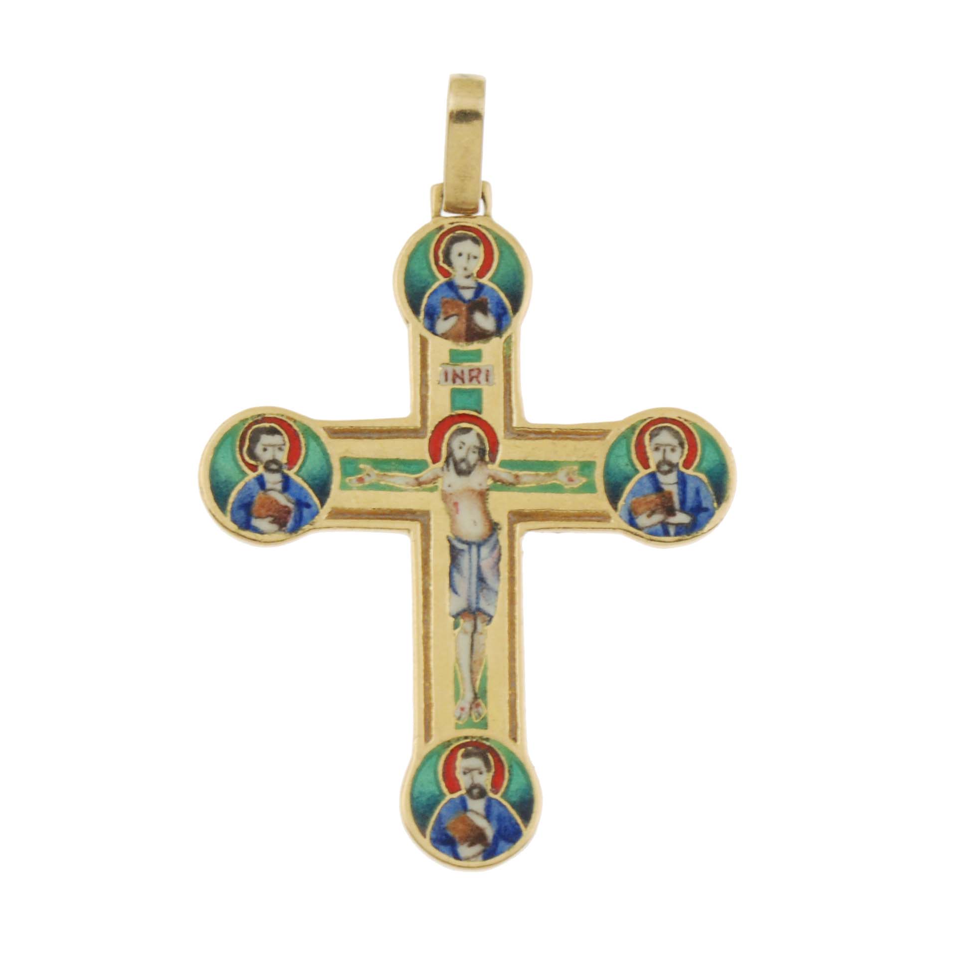 ENAMEL CROSS PENDANT.