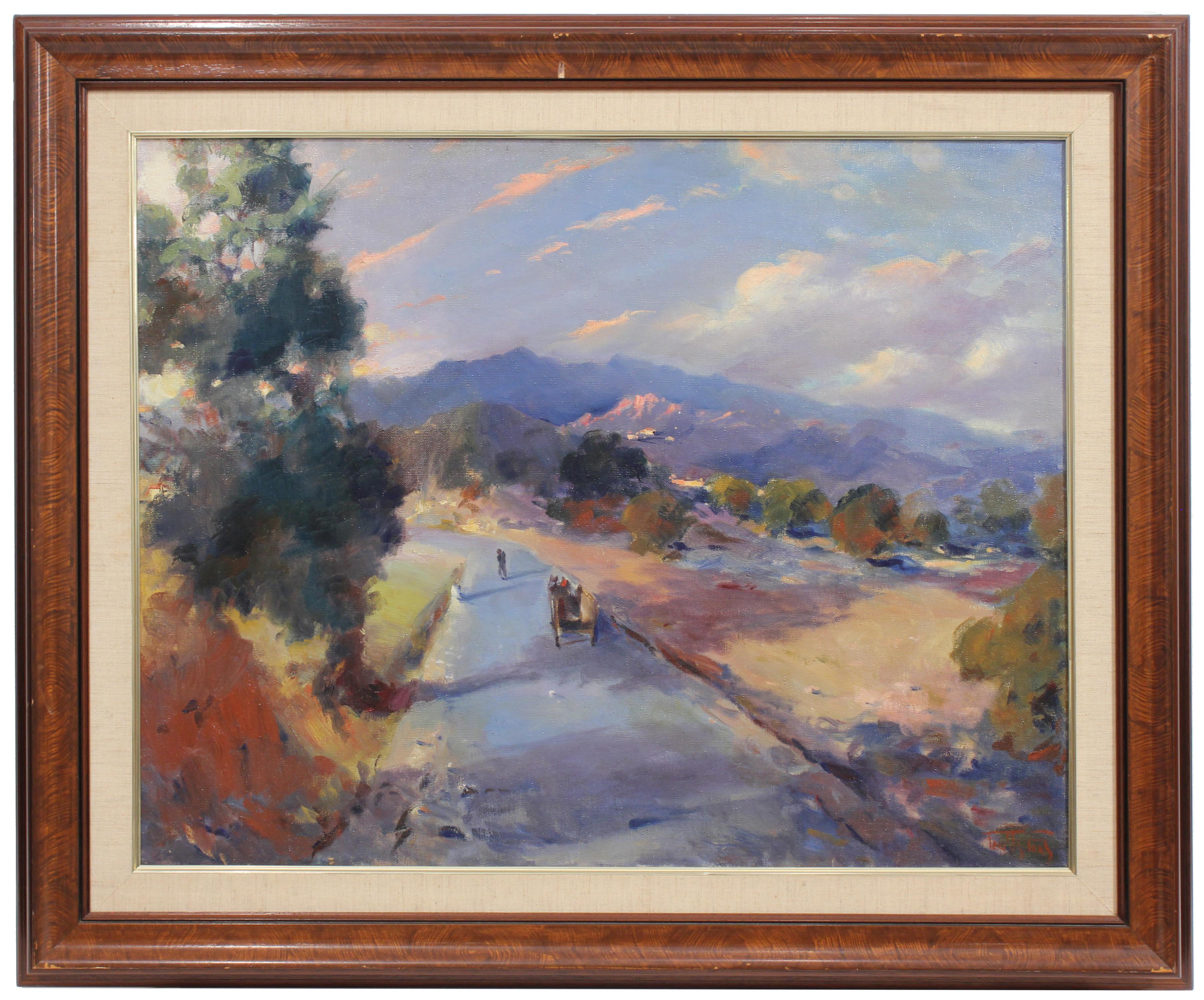 FRANCISCO PONS ARNAU (1886-1965). "LANDSCAPE WITH CART".