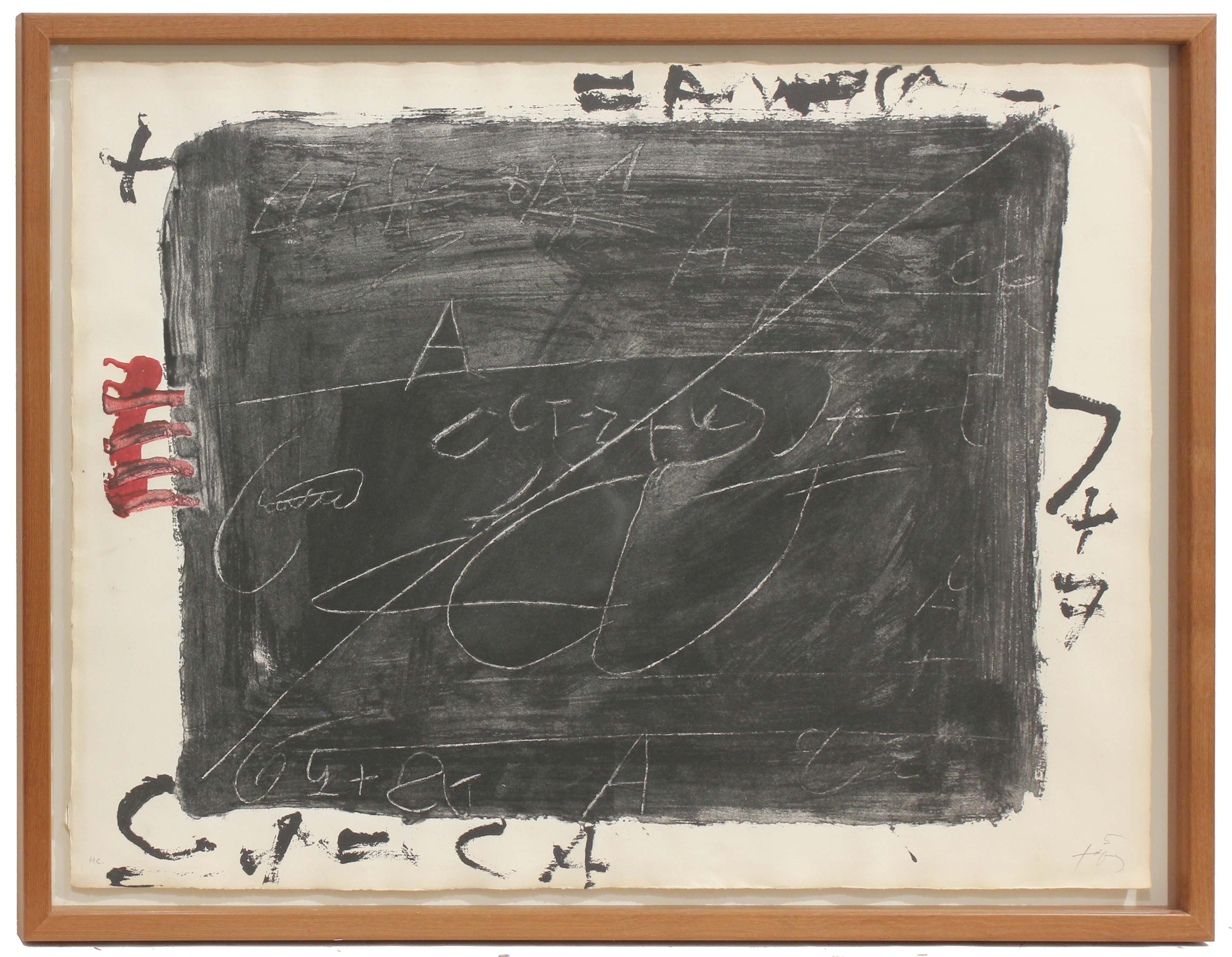 ANTONI TÀPIES (1923-2012). "SGRAFFITO ON BLACK". 1976.