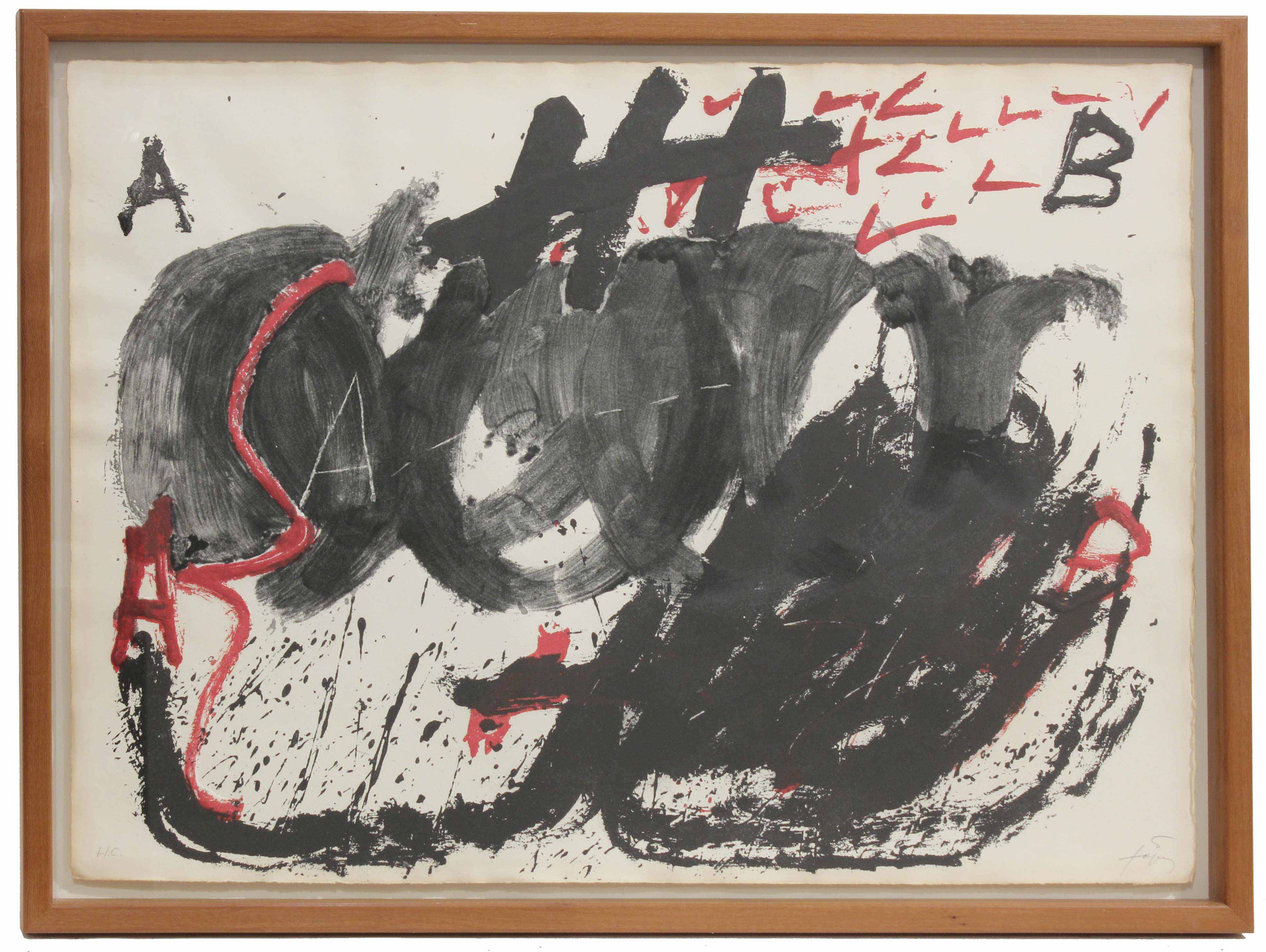 ANTONI TÀPIES (1923-2012). "BLACK AND RED SPIRAL", 1976.