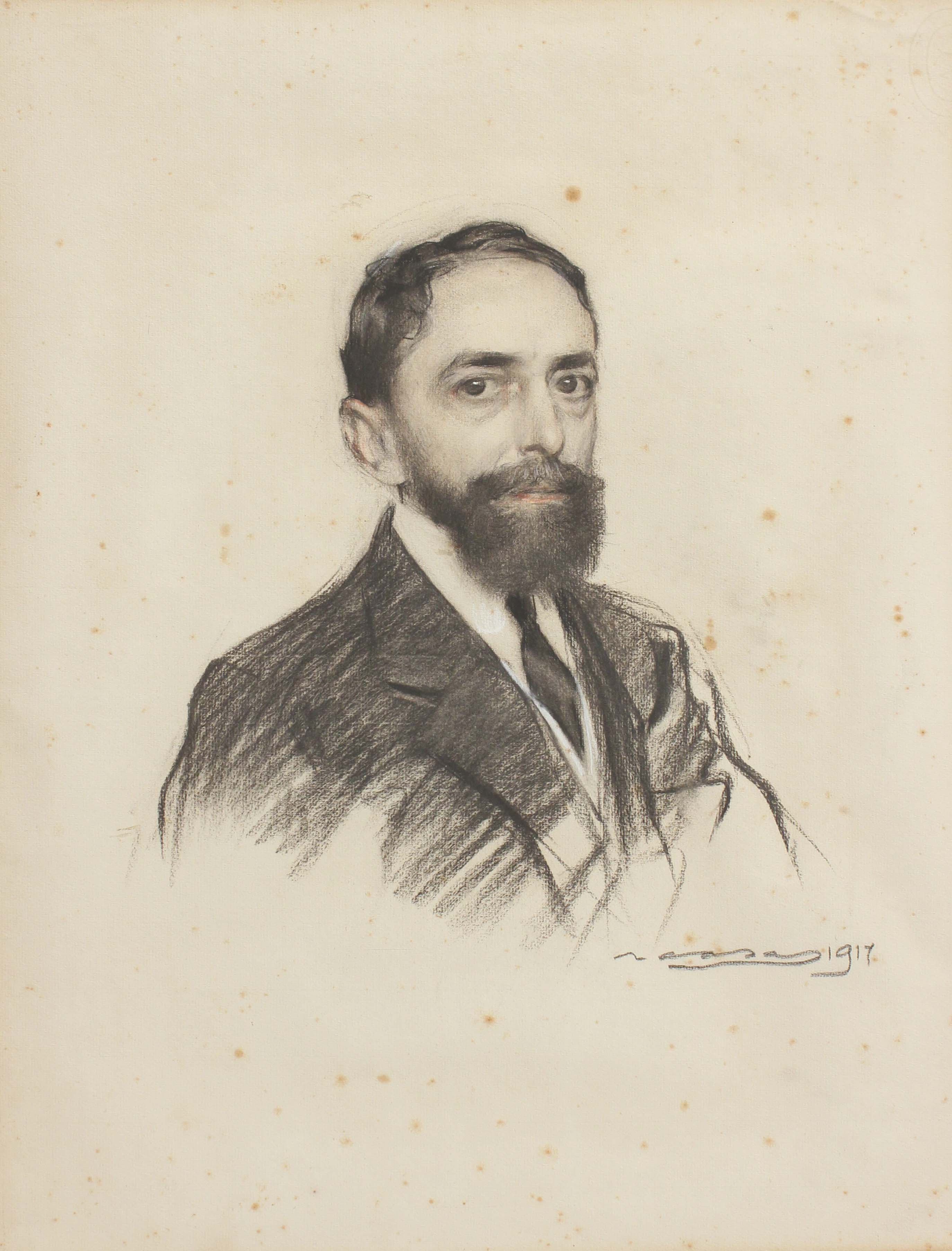 RAMÓN CASAS Y CARBO (1866-1932). "PORTRAIT OF A GENTLEMAN".