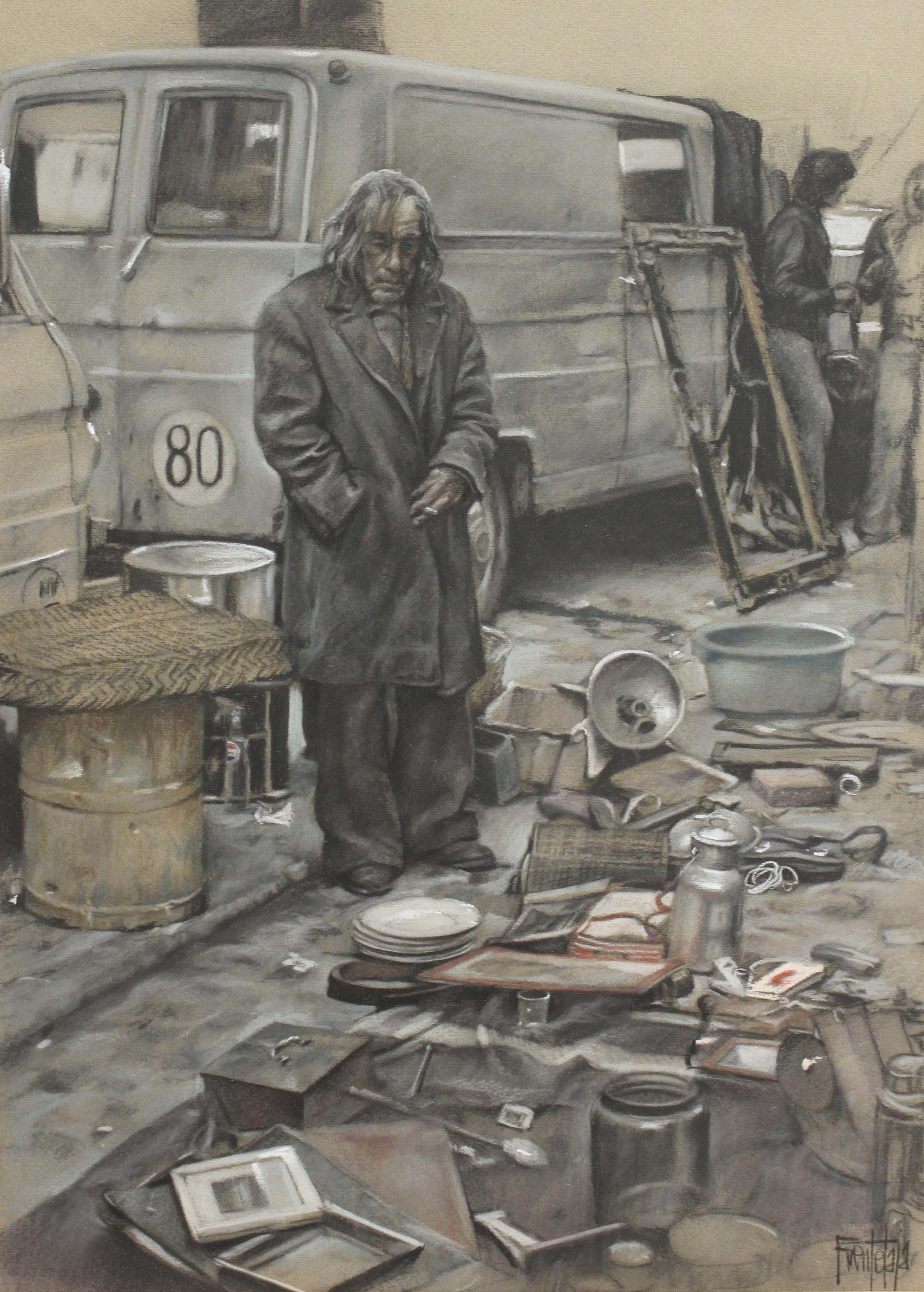 JOSÉ LUIS FUENTETAJA (1951) "EL RASTRO", MADRID, CIRCA 1975