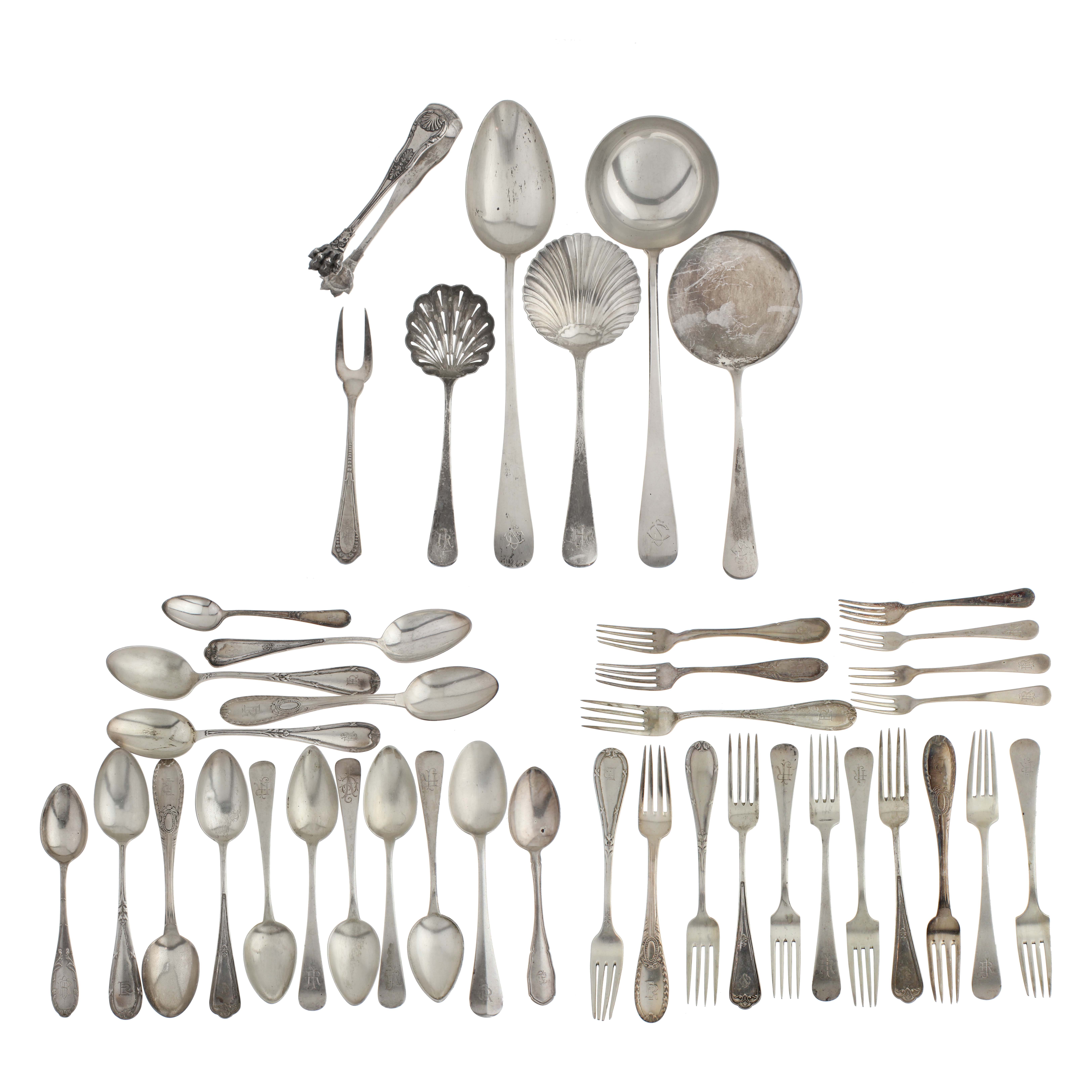 SELECTION OF SILVER  CUTLERY, C20th. 
