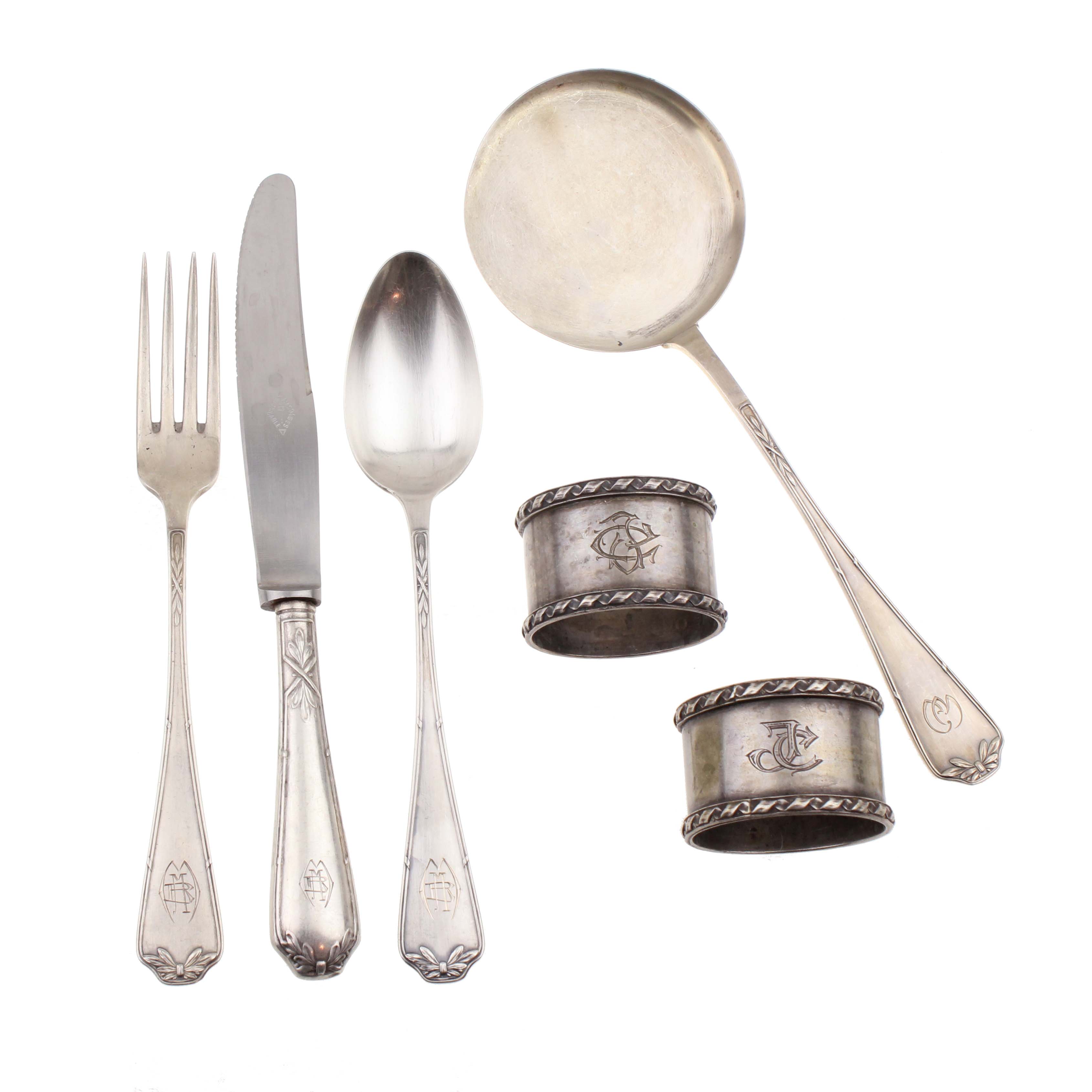 SET OF BARCELONA SILVER CUTLERY, FIRST THIRD C20th.