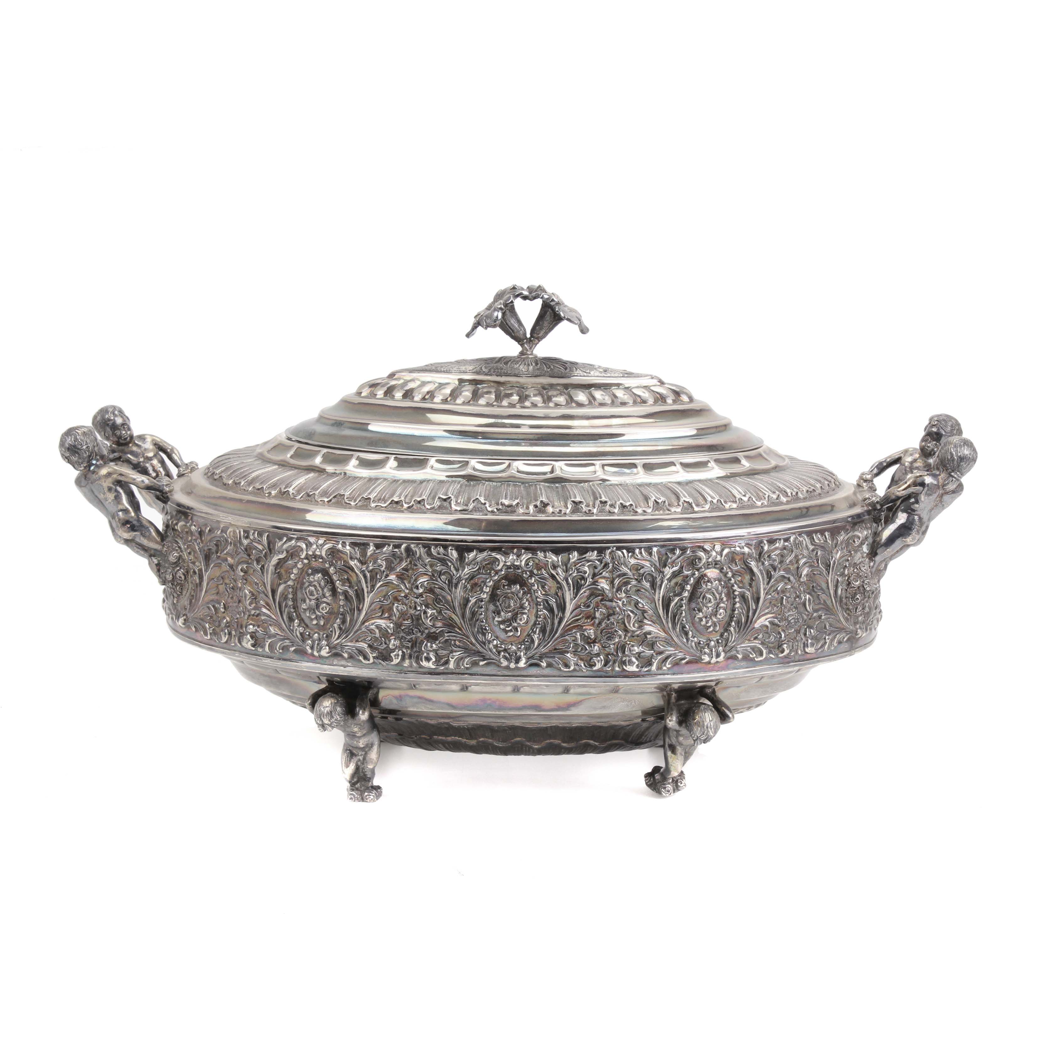 SPANISH SILVER CENTREPIECE, MID C20th.