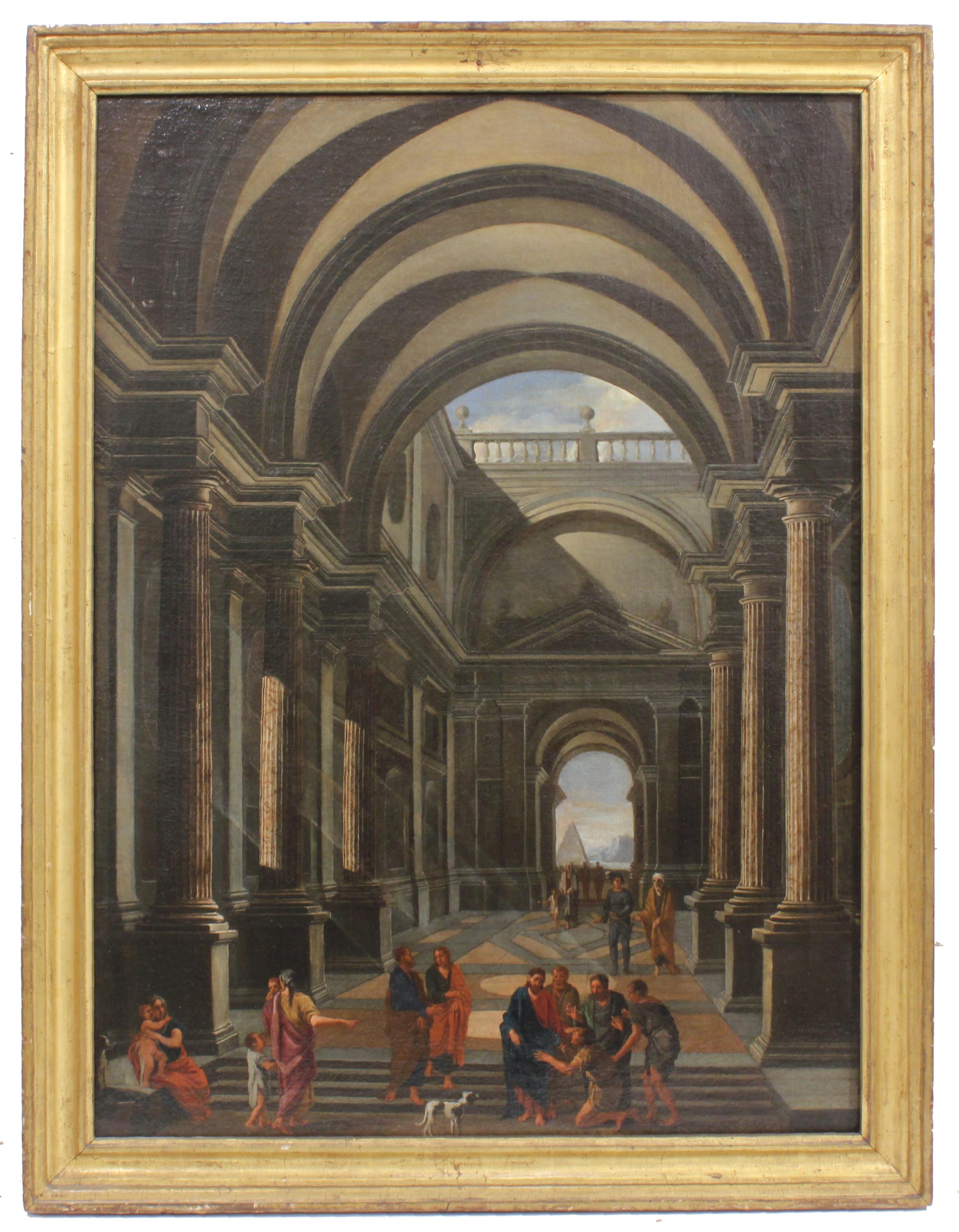 ESCUELA ITALIANA, FIN. SIGLO XVII. "ESCENA RELIGIOSA".