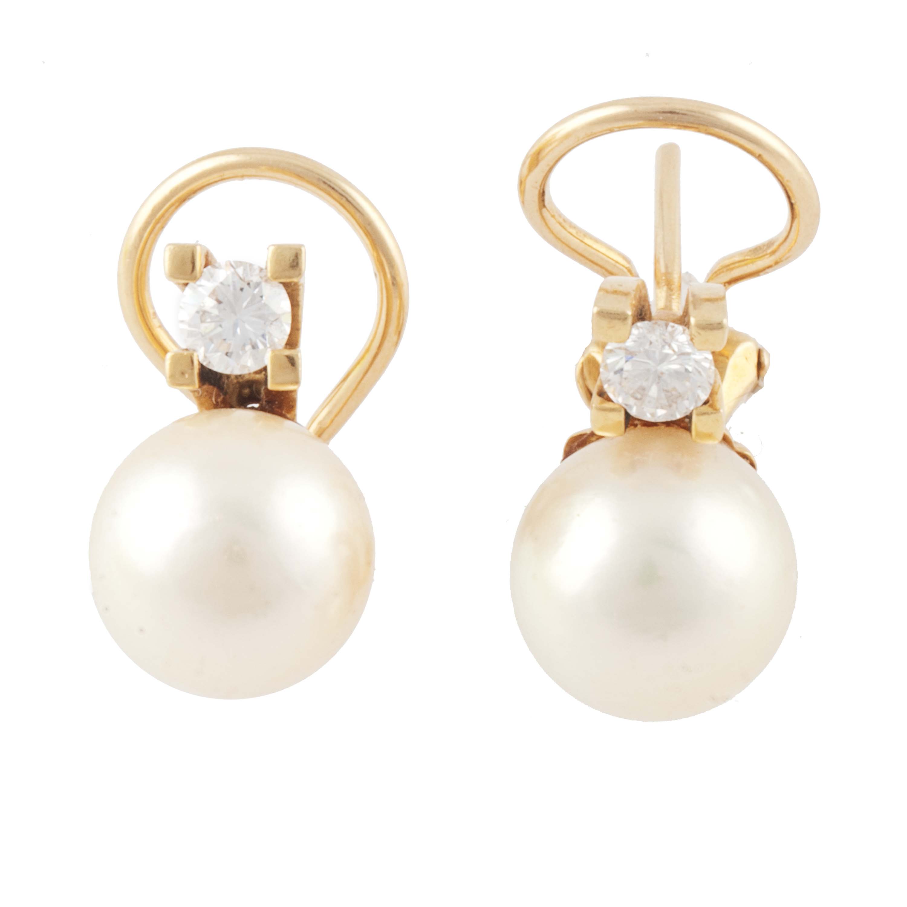 YOU AND I PEARL AND DIAMOND EARRINGS.