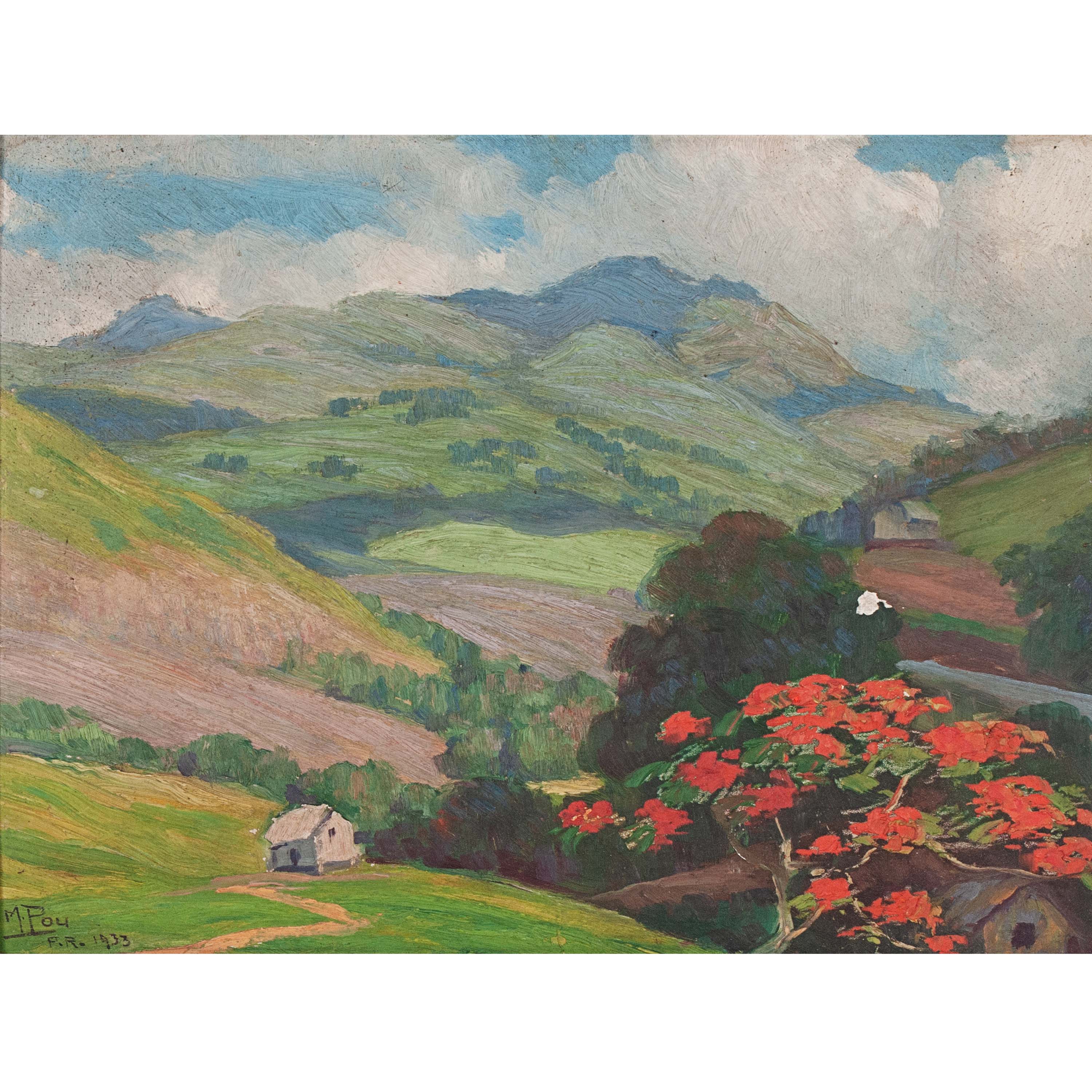 MIGUEL POU BECERRA (1880-1968). "PAISAJE DE PUERTO RICO", 1