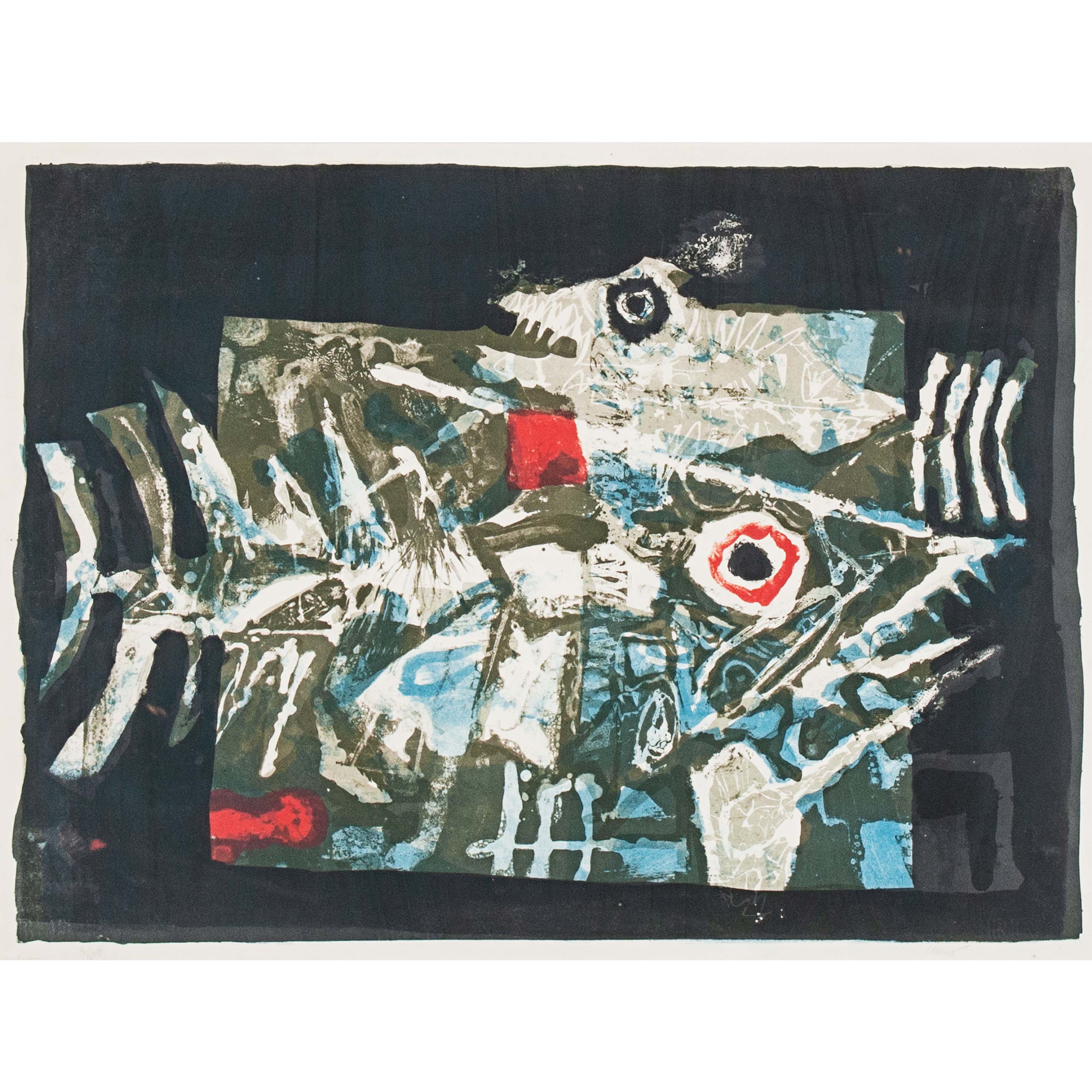 ANTONI CLAVÉ (1913-2005). "POISSONS", 1958.