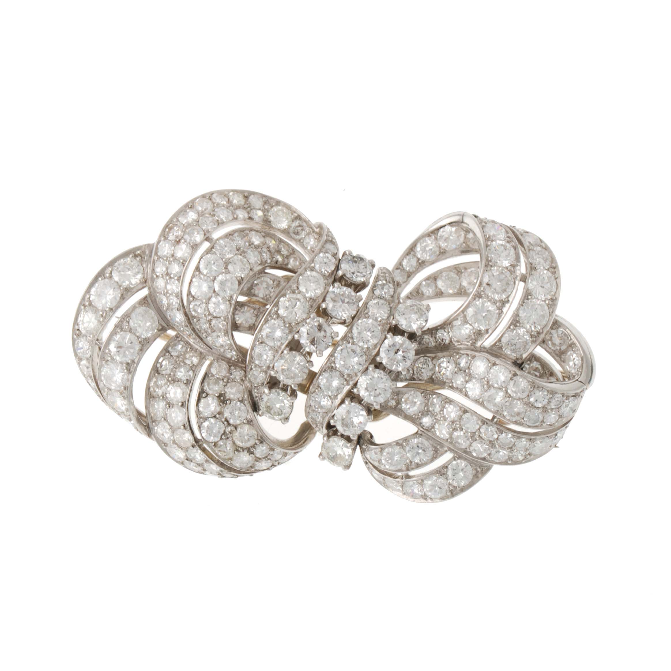 BROCHE DE DOBLE CLIP DE DIAMANTES.